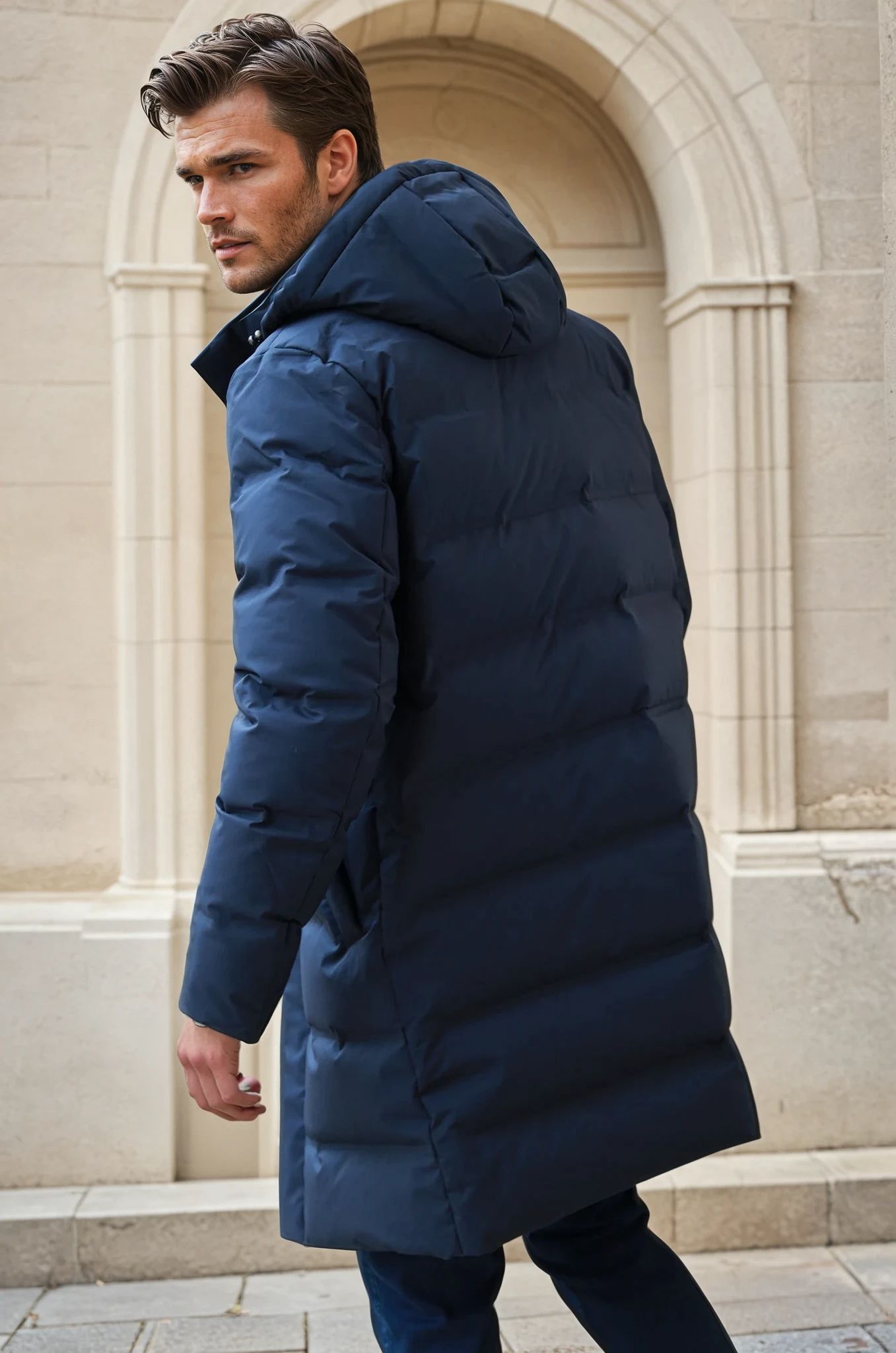 Doudoune longue Matteo - Marine-MANTEAU HOMME-Curling-Paris