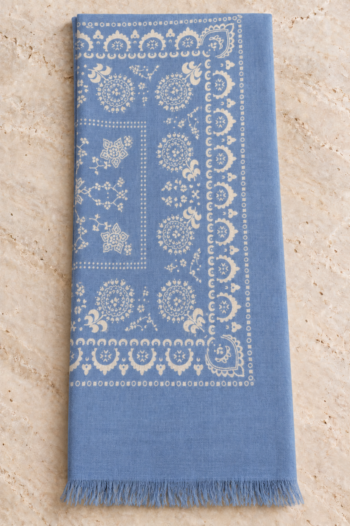 Écharpe Louis en laine à motifs écrus – Ciel-ETOLE-Curling-Paris