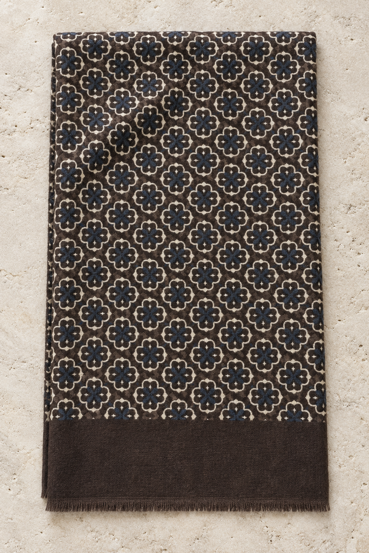 Écharpe Rolando à motifs floraux – Marron