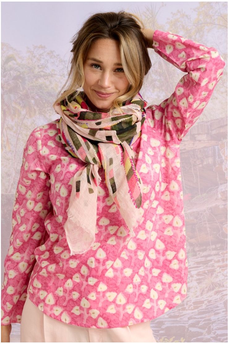 Etole Albane en lin - Rose-ECHARPES FEMME-Curling-Paris