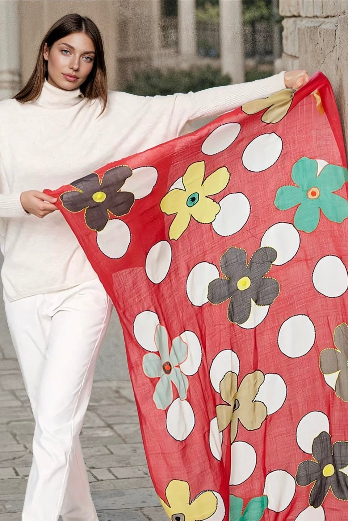 Etole Anette en laine - Rouge-ECHARPES FEMME-Curling-Paris