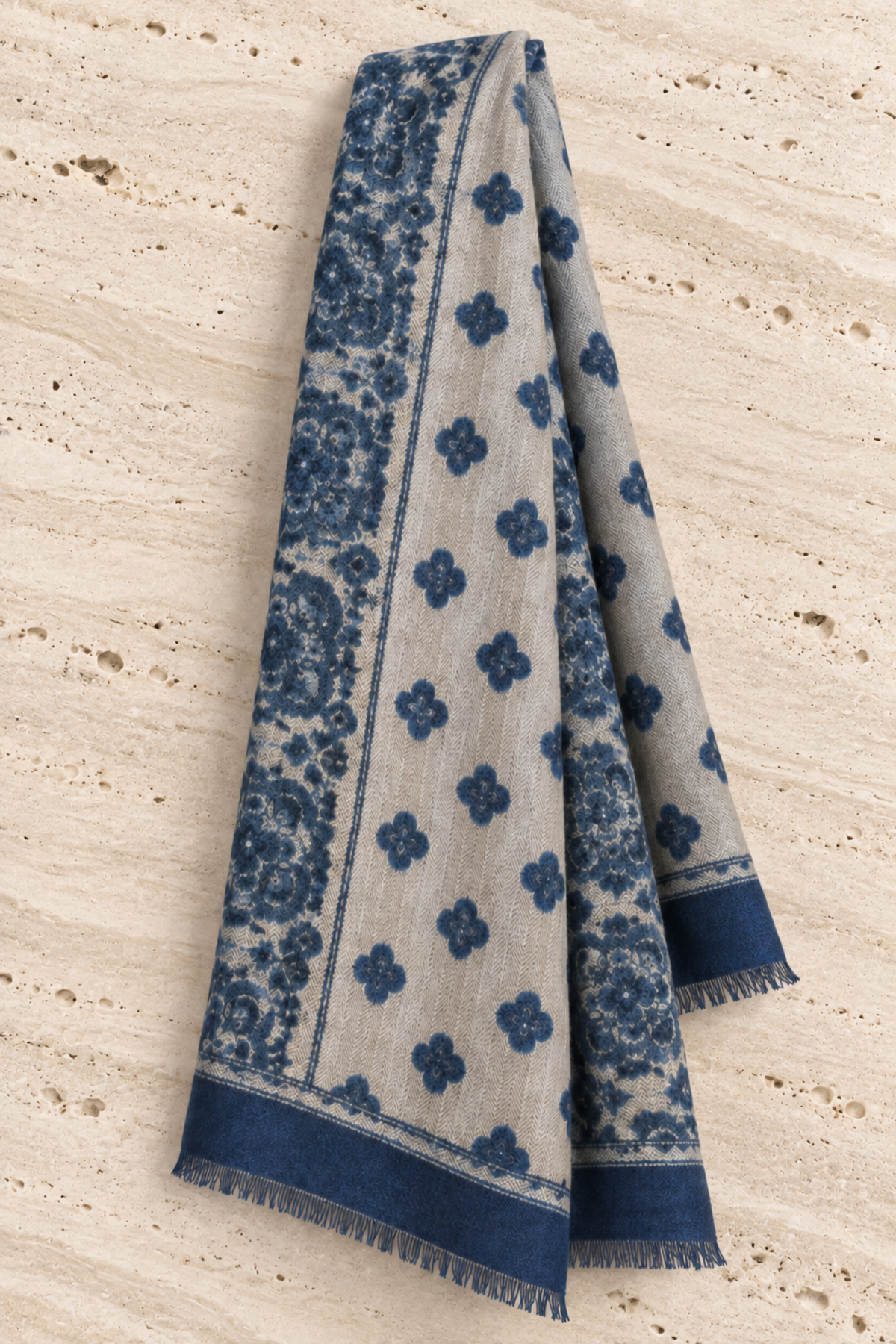 Étole Gaspard en laine & cachemire – Bleu-ECHARPES HOMME-Curling-Paris