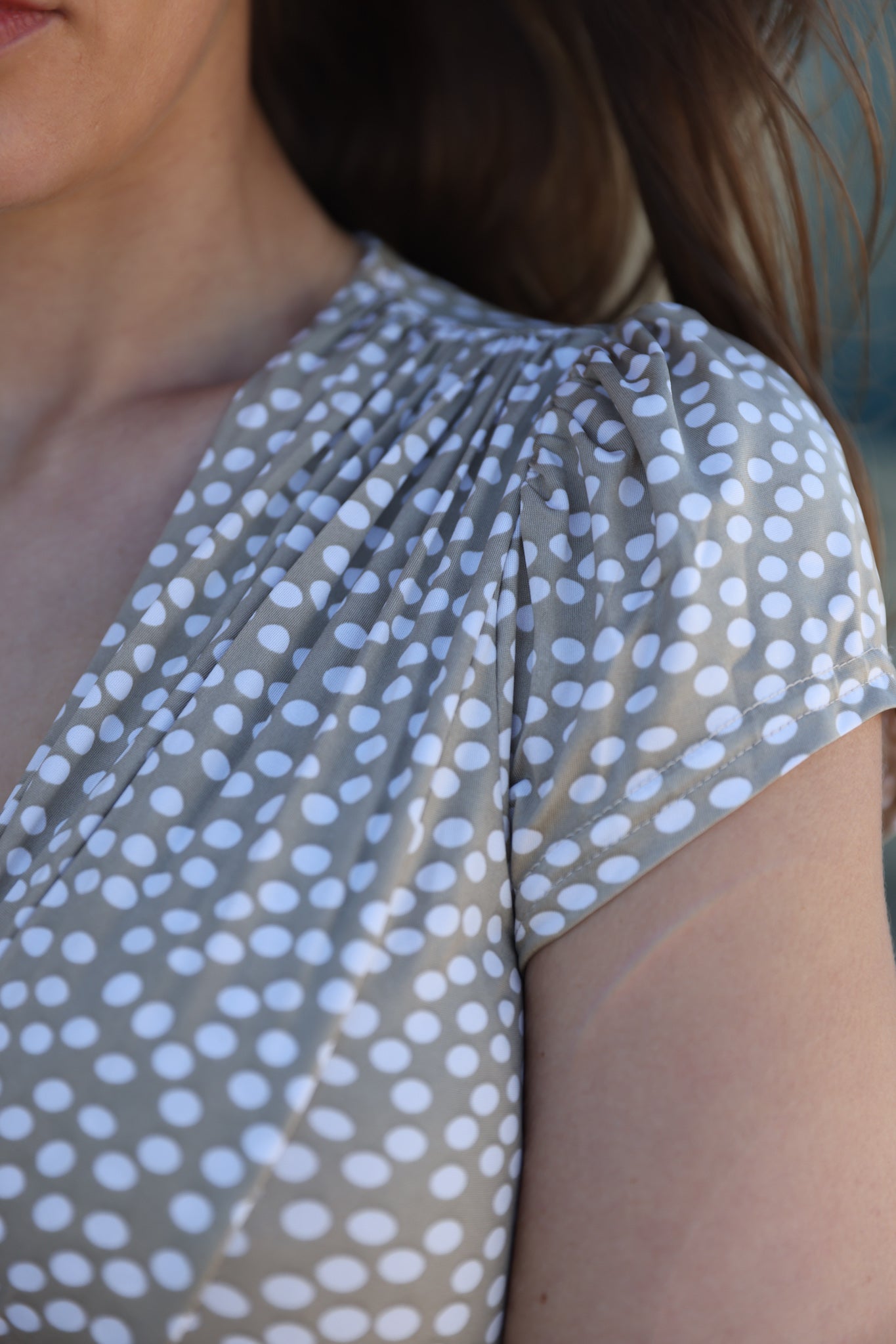 Robe Vogue infroissable - Pois beige