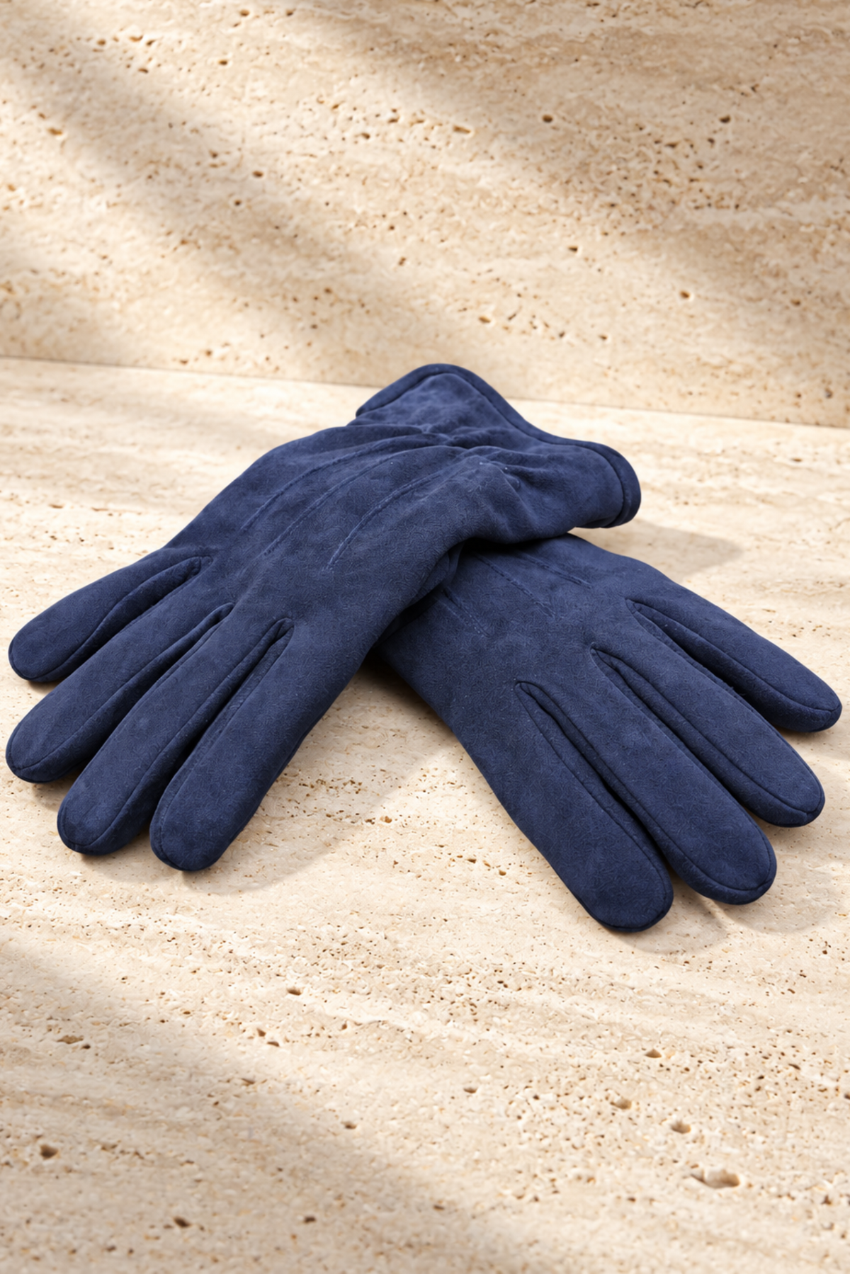 Gants Evan en agneau suède et cachemire – Marine-GANTS HOMME-Curling-Paris