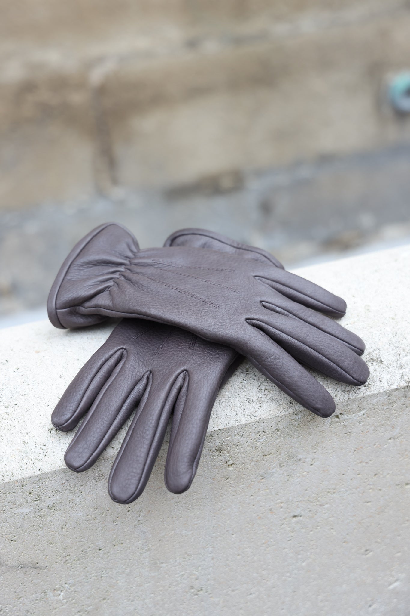 Gants Luc en cuir de cerf et intérieur cachemire - Marron glacé-GANTS HOMME-Curling-Paris