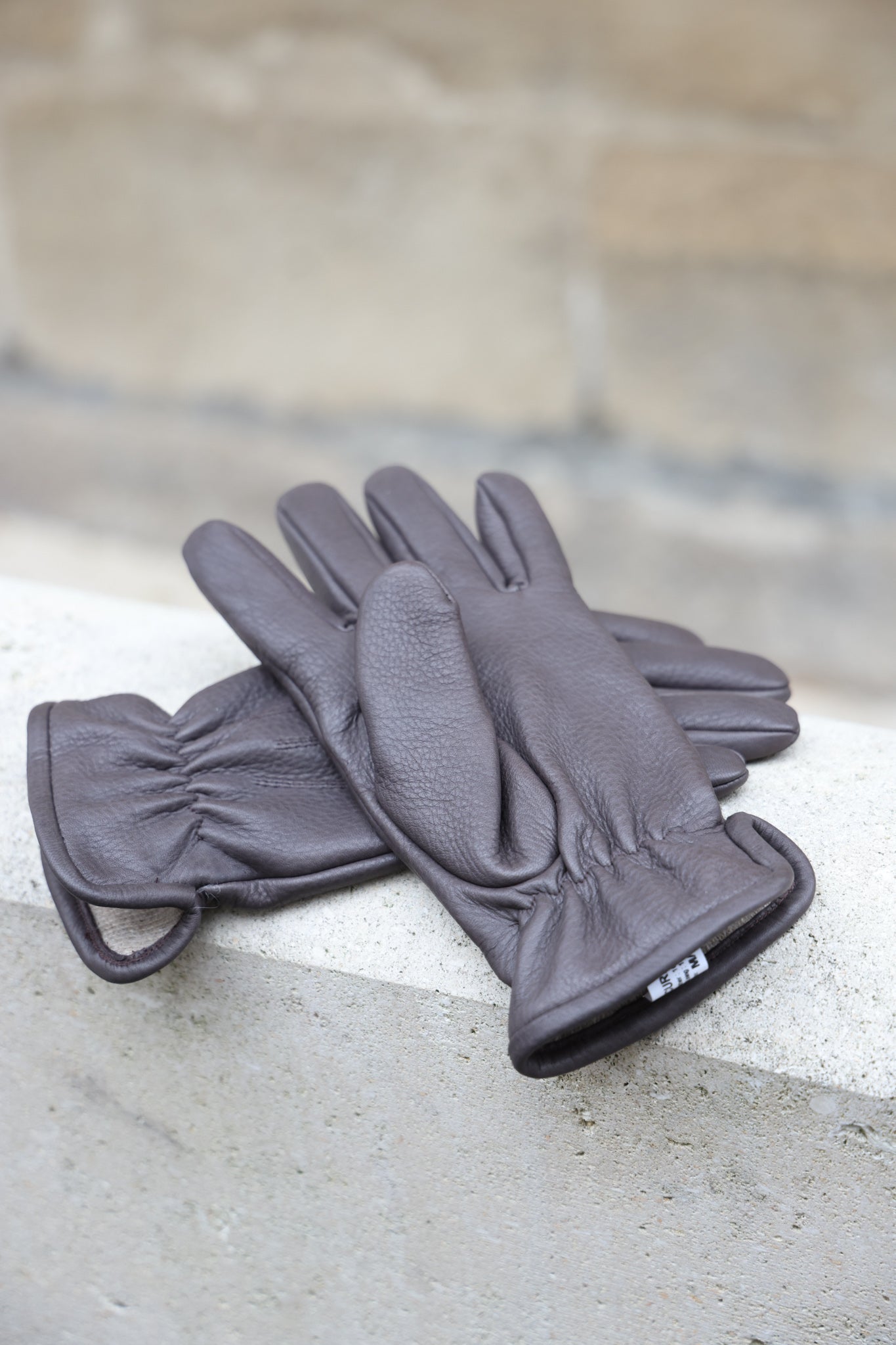 Gants Luc en cuir de cerf et intérieur cachemire - Marron glacé-GANTS HOMME-Curling-Paris