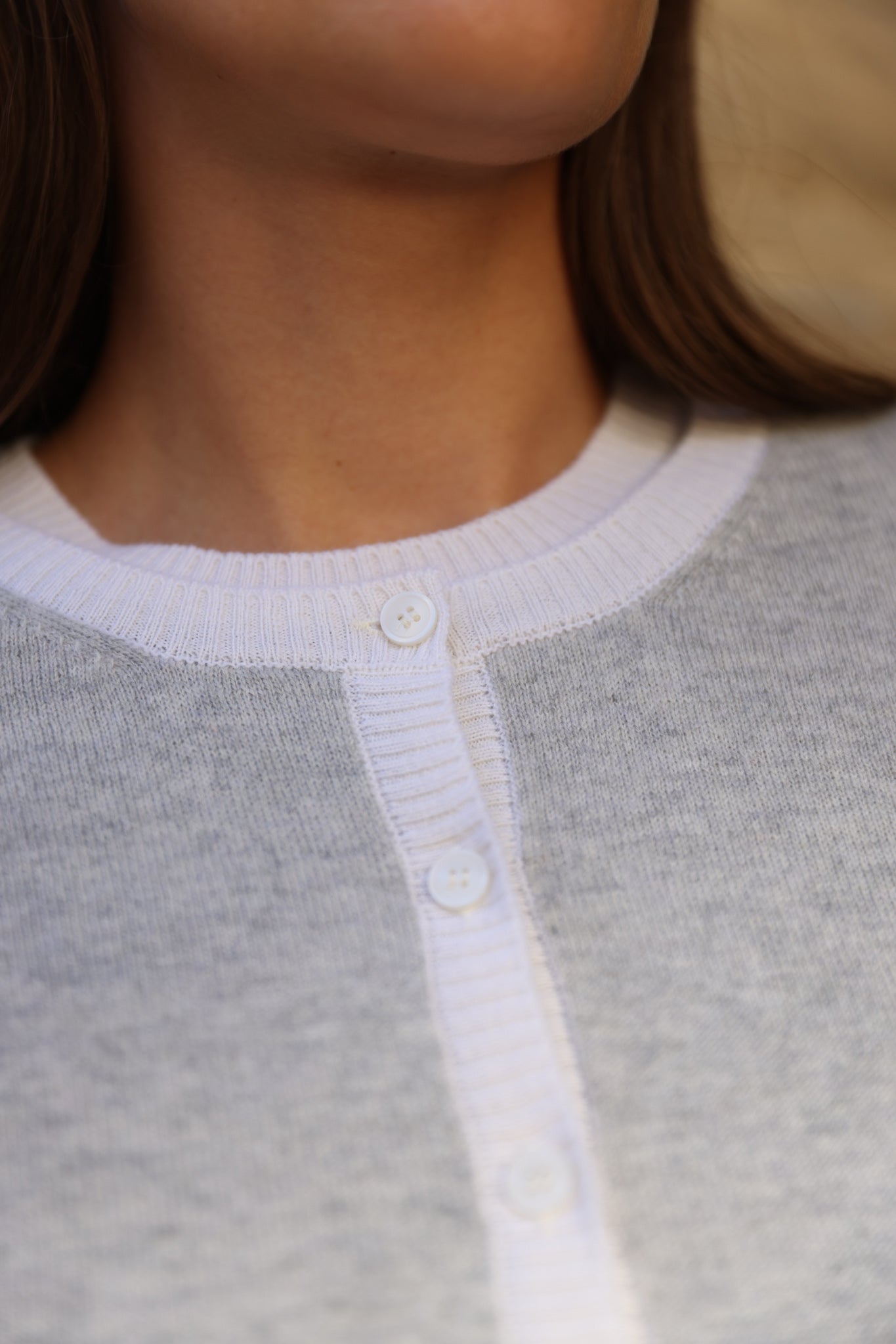 Gilet Adam à boutons Col Rond en laine et cachemire - Gris-PULL FEMME-Curling-Paris