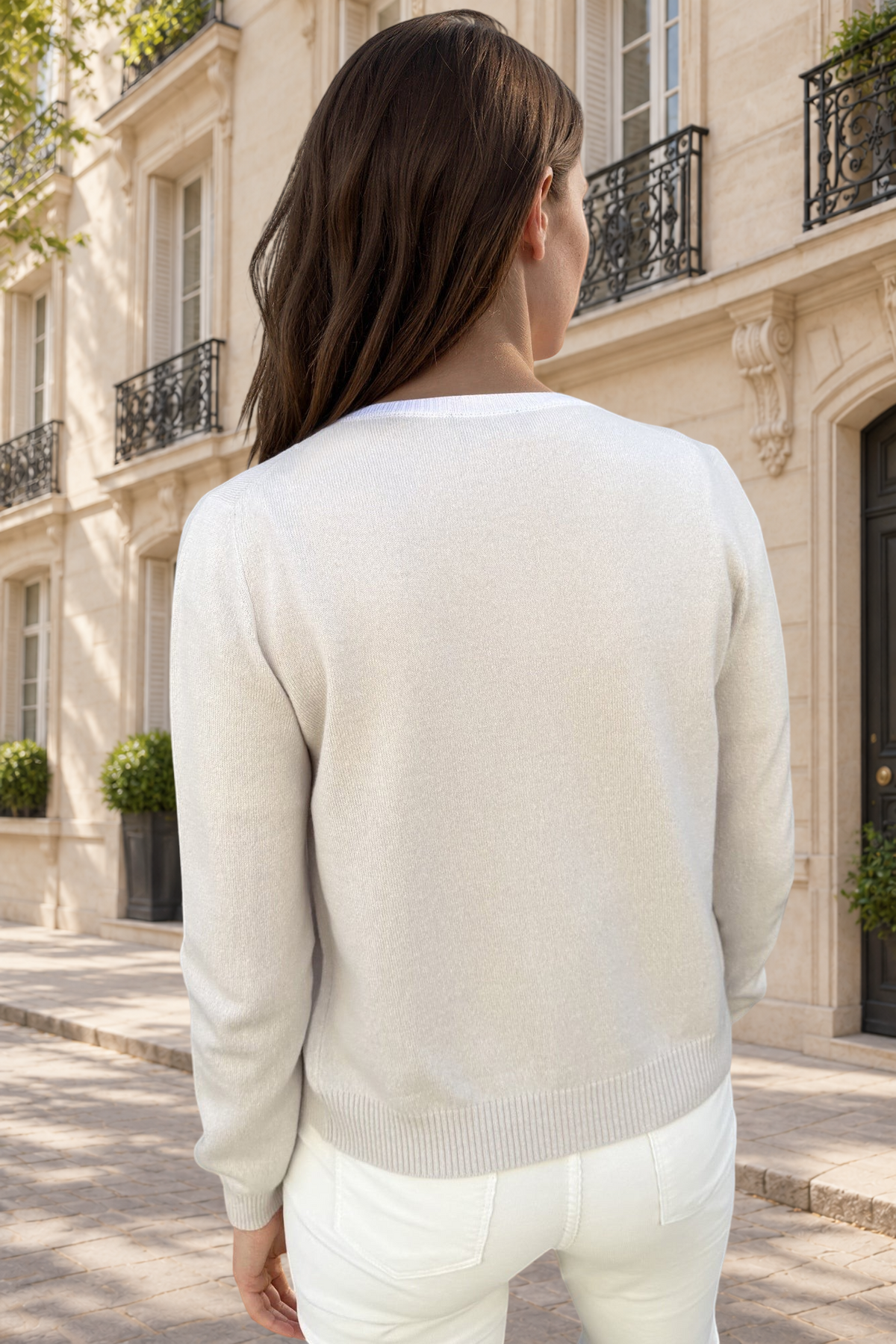 Gilet Adam col rond en laine & cachemire - Pierre-PULL FEMME-Curling-Paris
