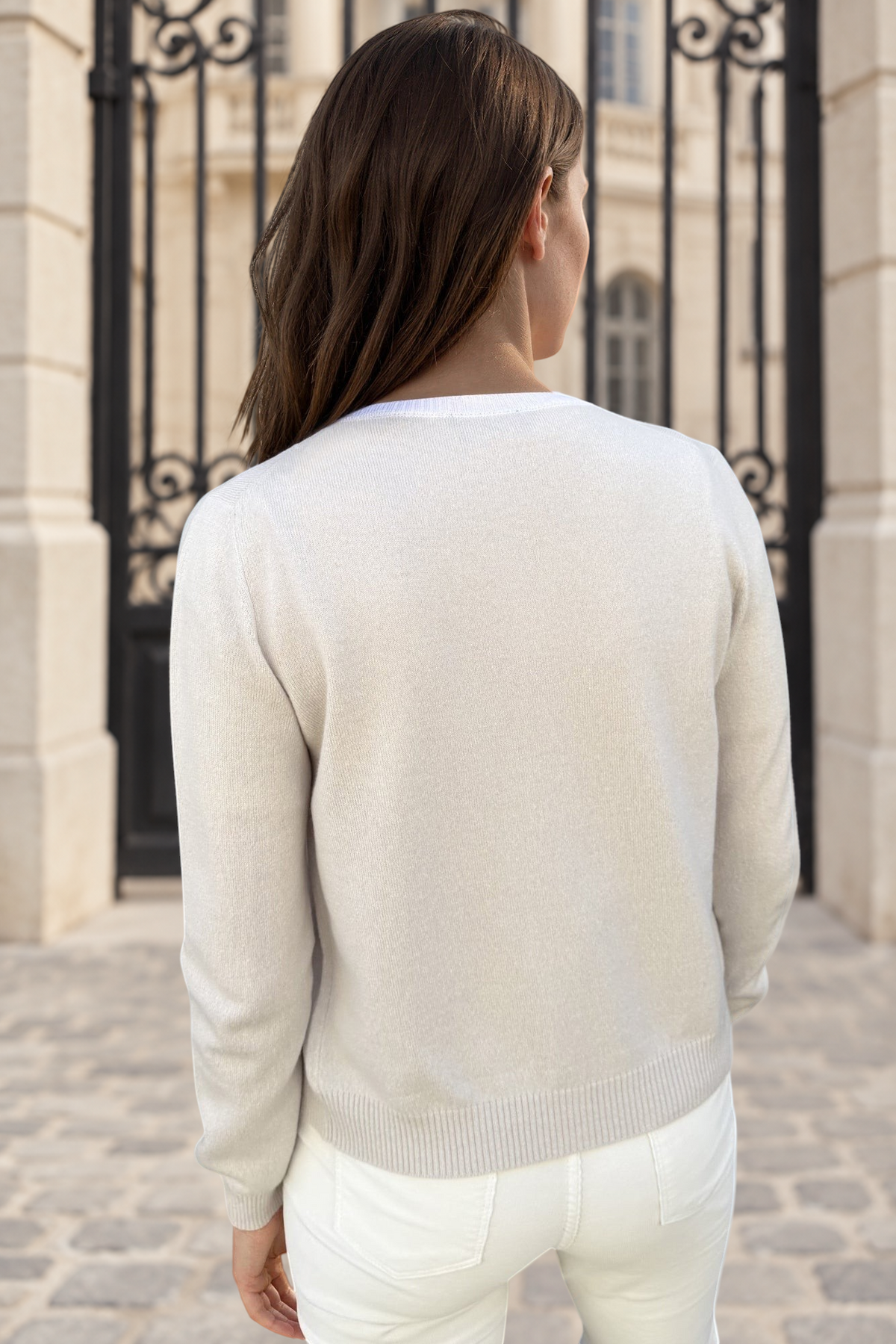Gilet Adam col rond en laine & cachemire - Pierre-PULL FEMME-Curling-Paris