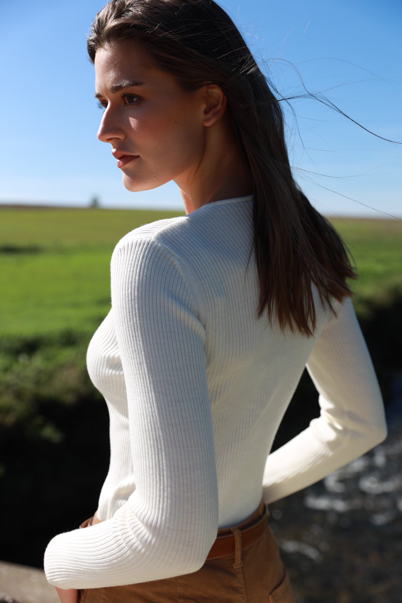 Gilet Agnès 100% laine mérinos - Ecru-PULL FEMME-Curling-Paris