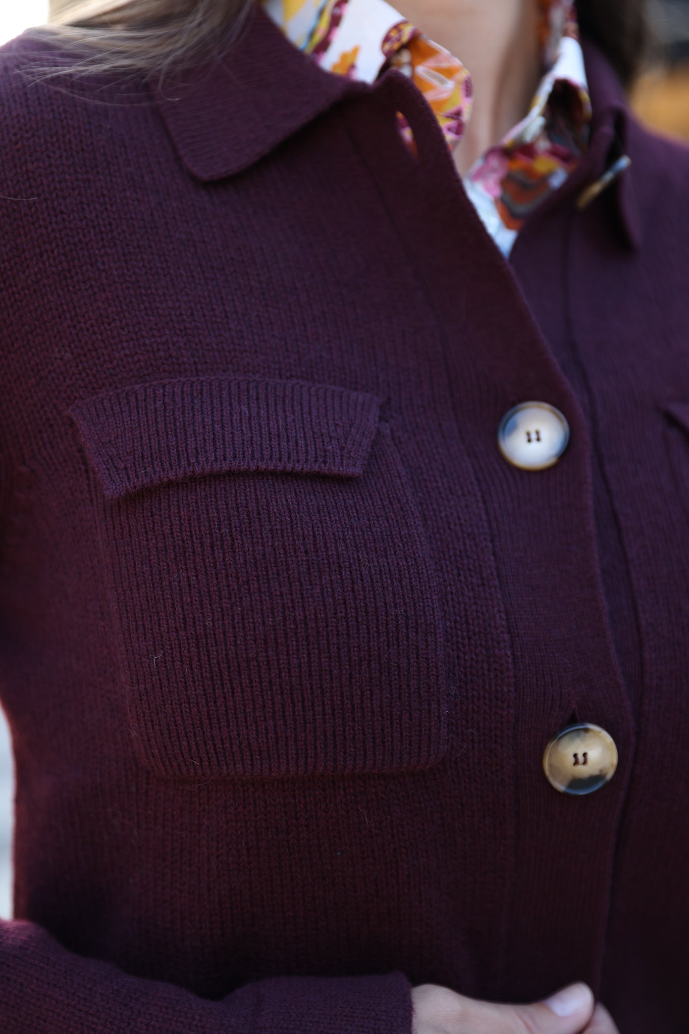 Gilet Jill en laine mérinos et cachemire - Bordeaux-PULL FEMME-Curling-Paris