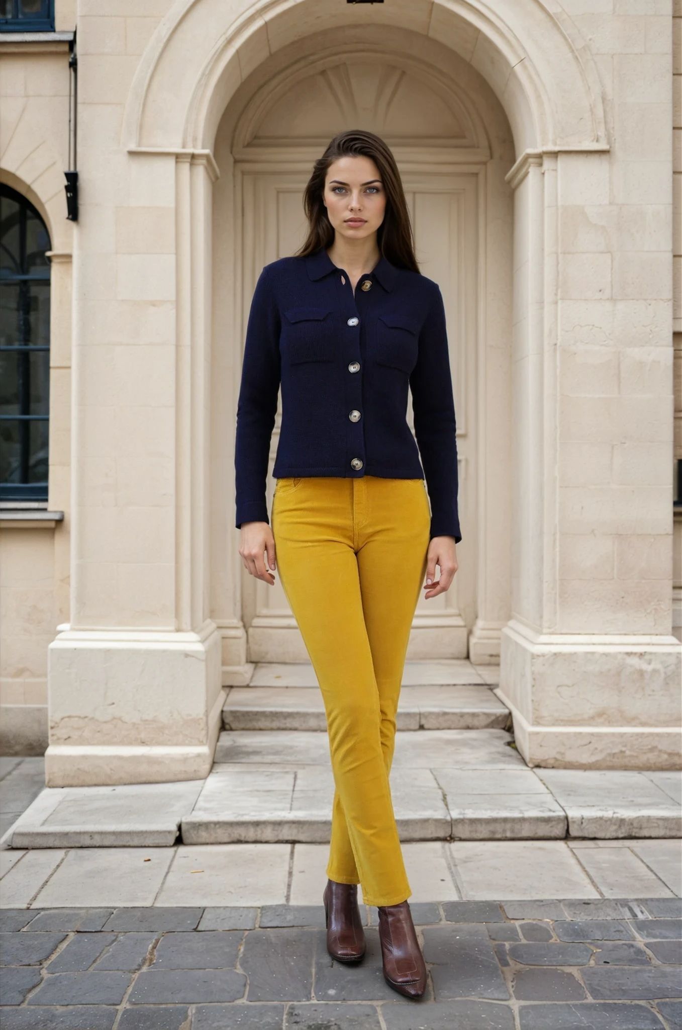 Gilet Jill en laine mérinos et cachemire - Marine-PULL FEMME-Curling-Paris