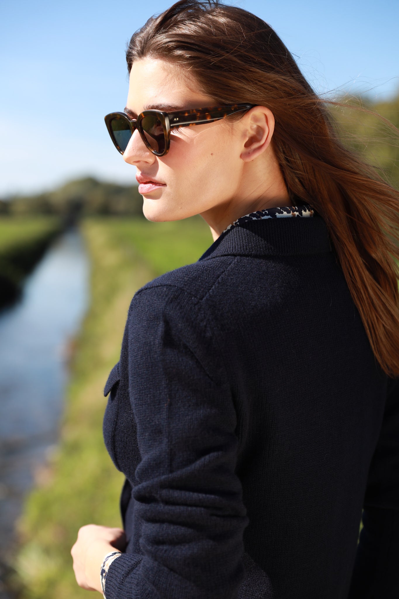 Gilet Jill en laine mérinos et cachemire - Marine-PULL FEMME-Curling-Paris