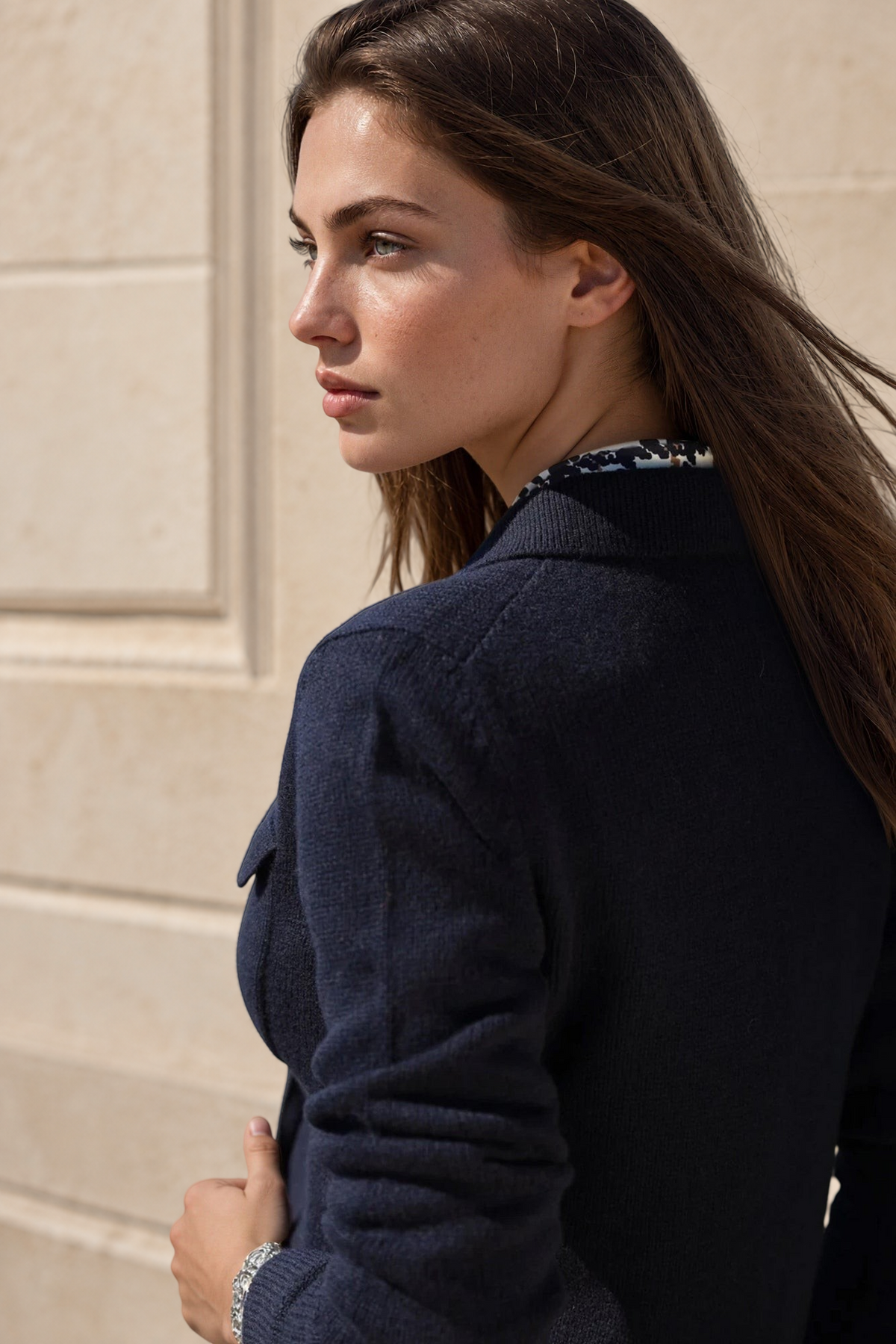 Gilet Jill en laine & cachemire - Marine
