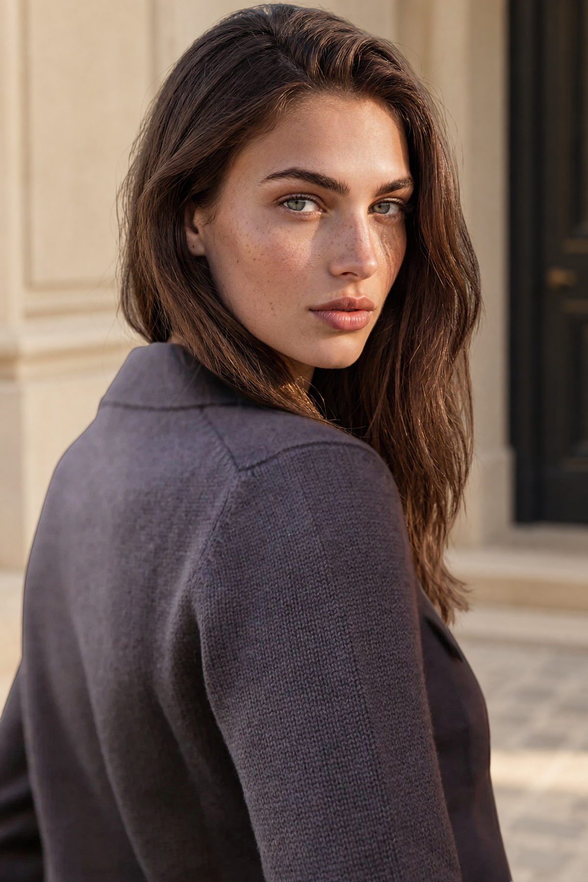 Gilet Jill en laine mérinos et cachemire - Marron-PULL FEMME-Curling-Paris