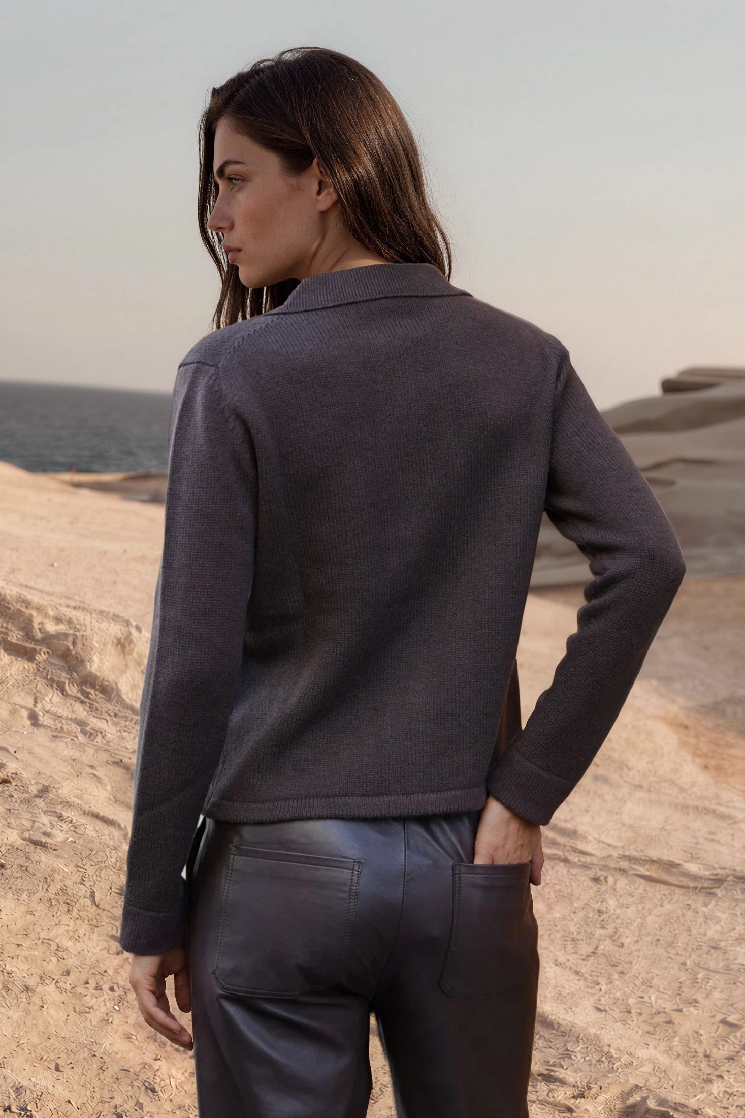 Gilet Jill en laine mérinos et cachemire - Marron-PULL FEMME-Curling-Paris