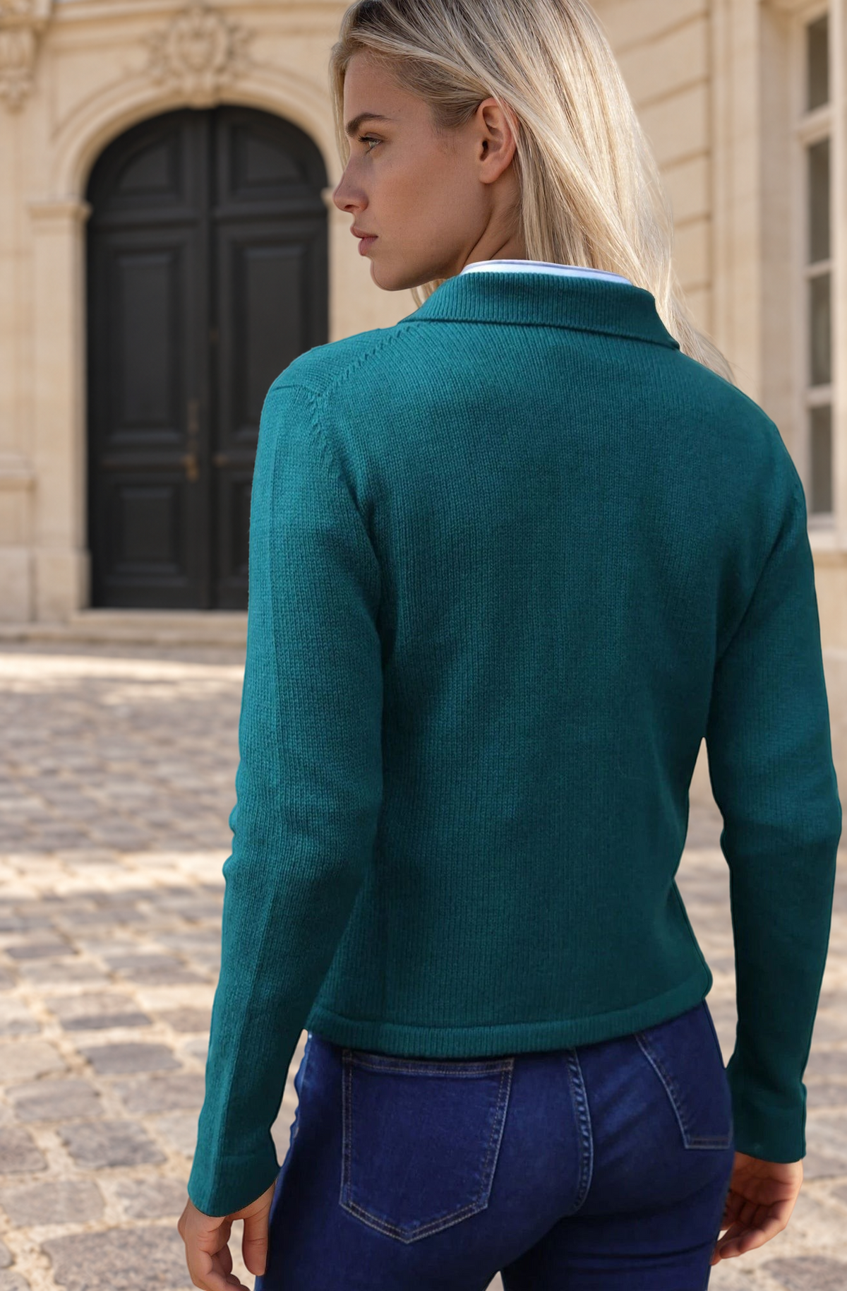 Gilet Jill en laine mérinos et cachemire - Vert-PULL FEMME-Curling-Paris