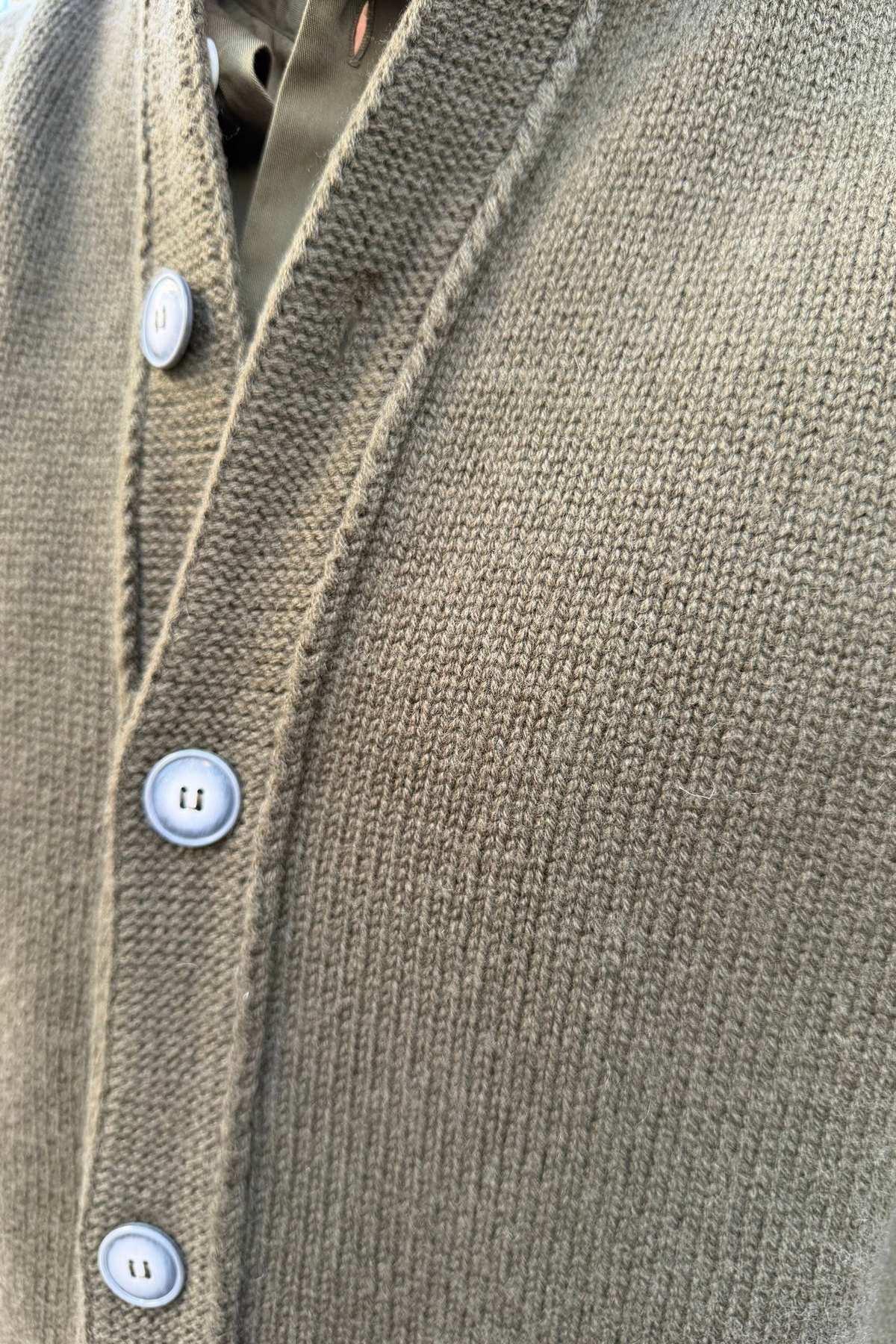 Gilet Lucas en grosse maille laine & cachemire – Kaki-PULL HOMME-Curling-Paris
