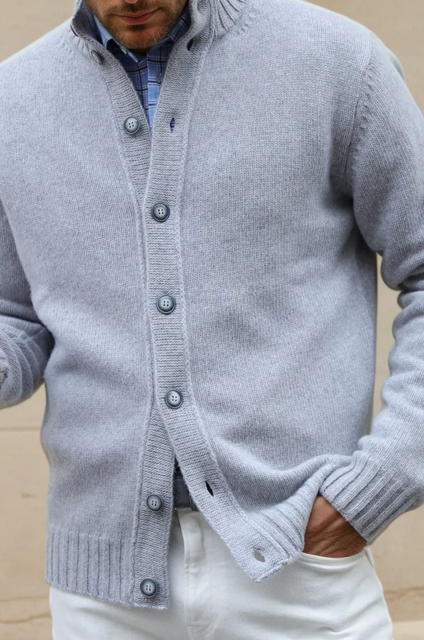 Gilet Lucas en laine et cachemire - Gris Clair-PULL HOMME-Curling-Paris