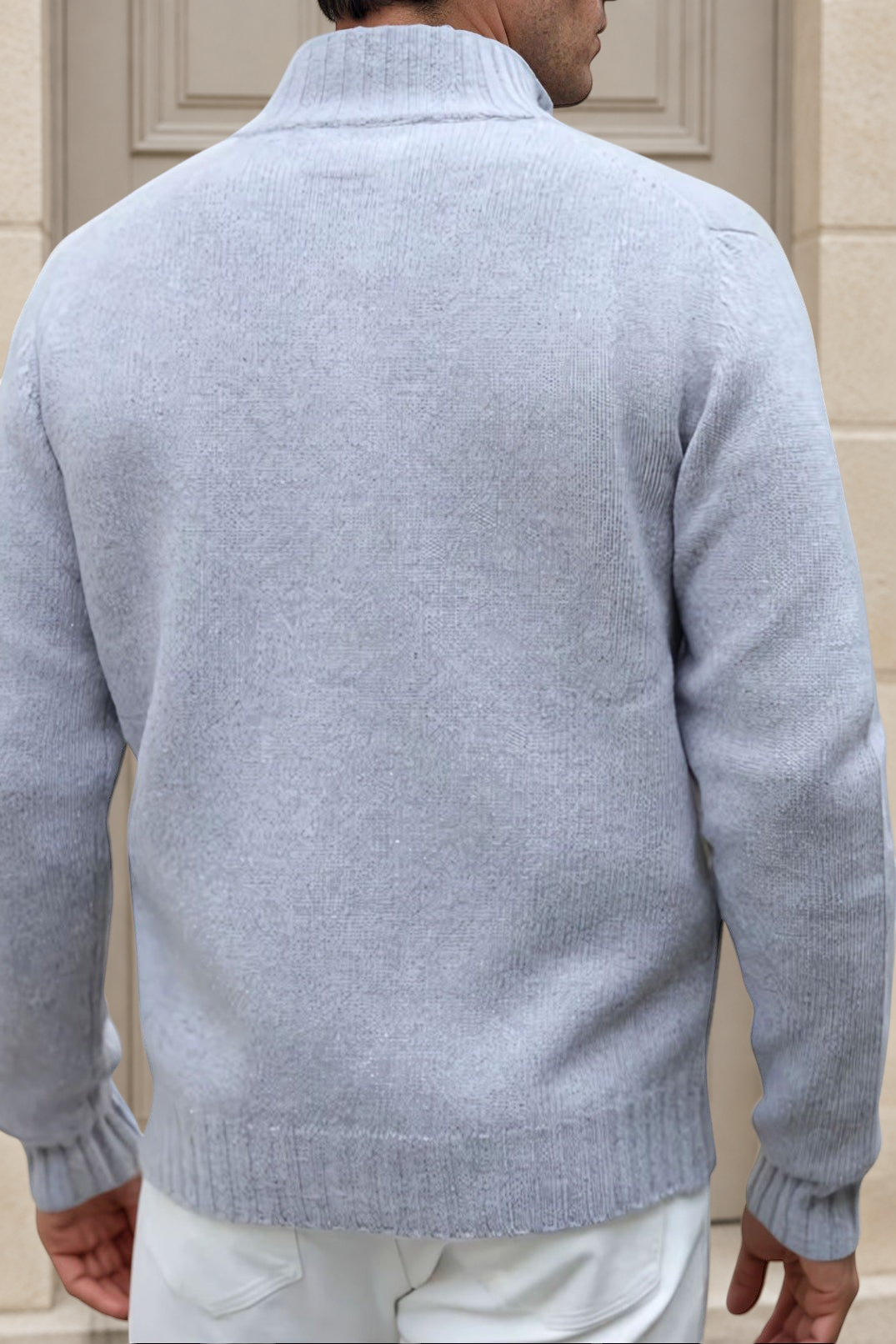 Gilet Lucas en laine et cachemire - Gris Clair-PULL HOMME-Curling-Paris