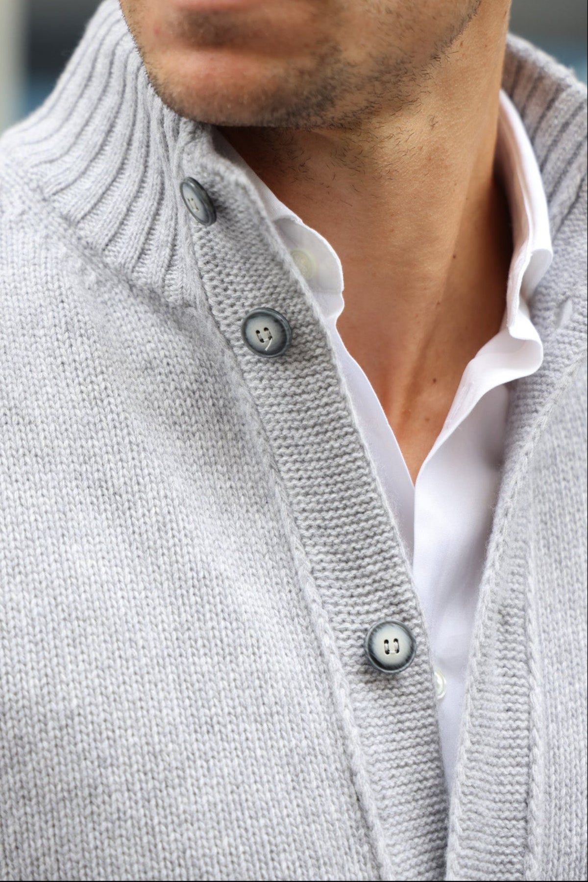Gilet Lucas en laine et cachemire - Gris Clair-PULL HOMME-Curling-Paris