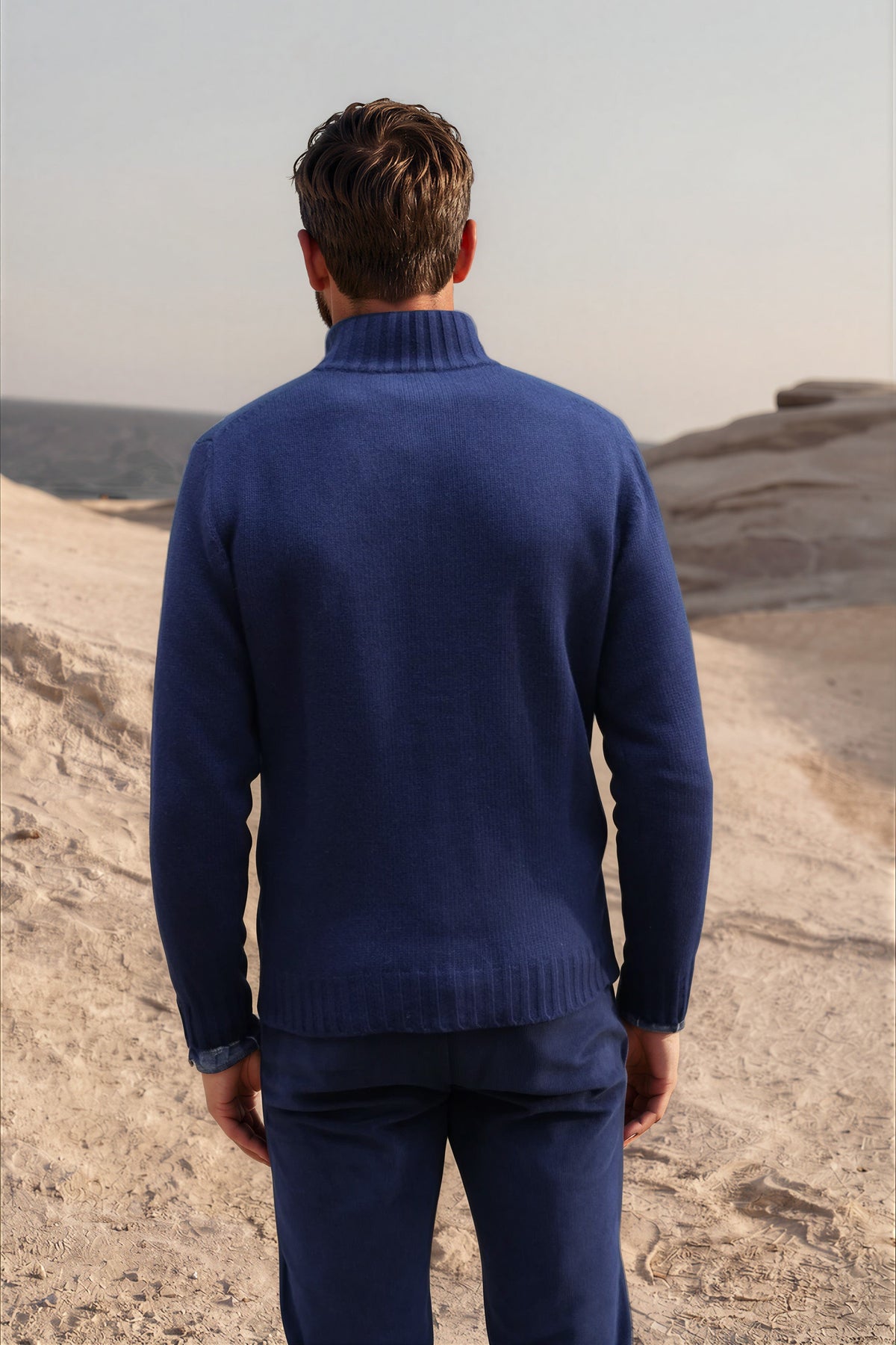 Gilet Lucas en laine et cachemire - Marine-PULL HOMME-Curling-Paris