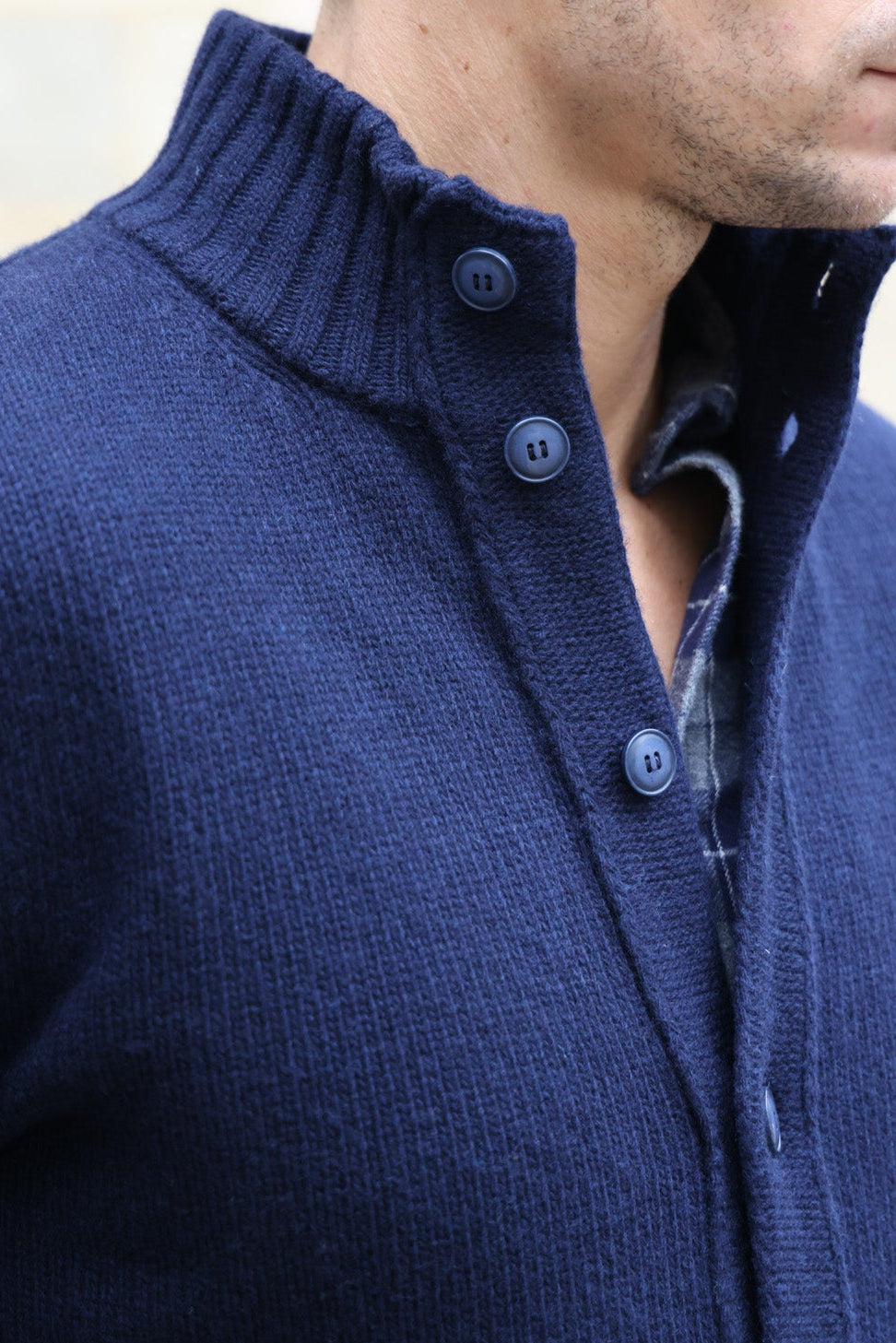 Gilet Lucas en laine et cachemire - Marine-PULL HOMME-Curling-Paris