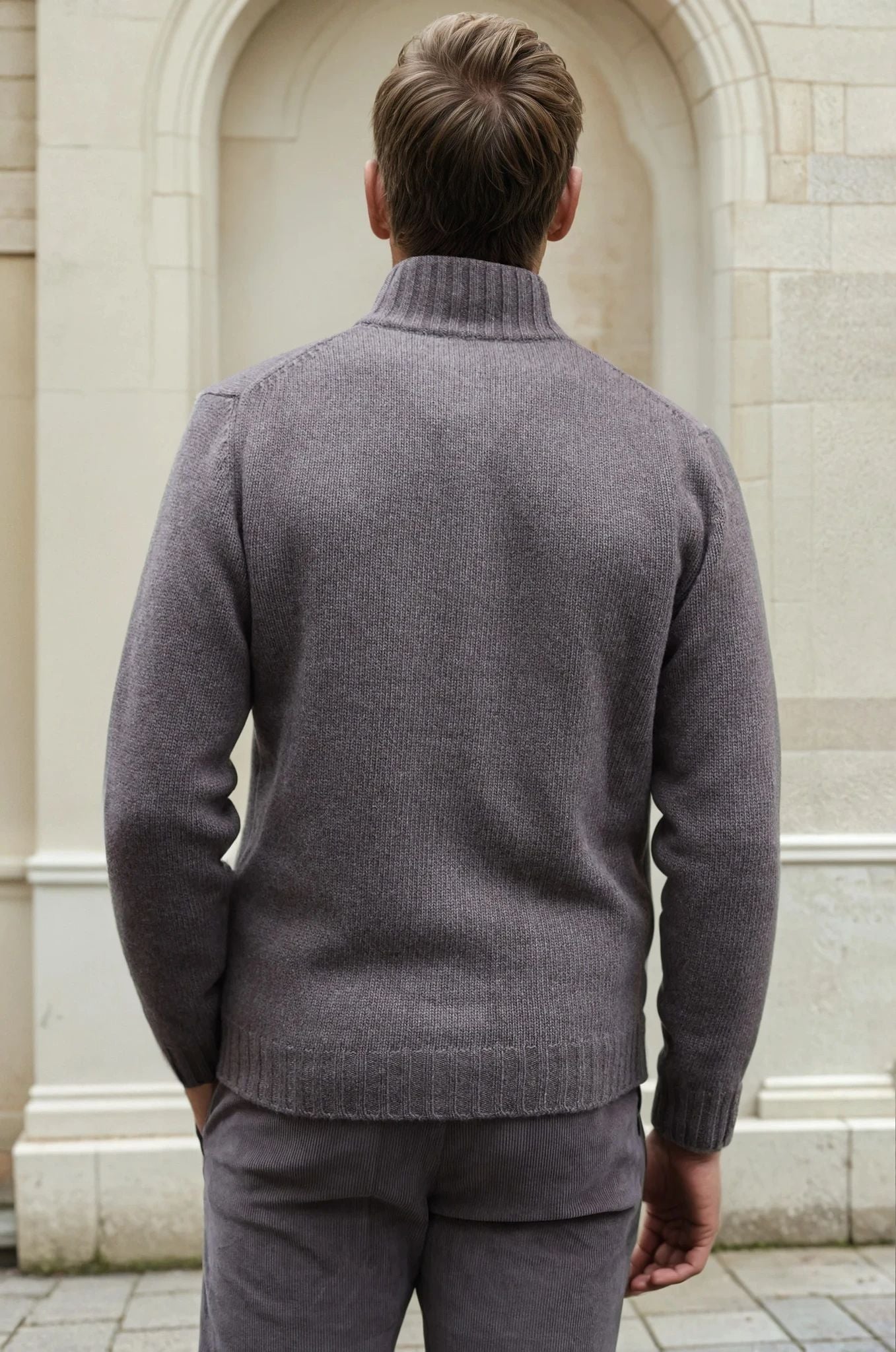 Gilet Lucas en laine et cachemire - Taupe-PULL HOMME-Curling-Paris