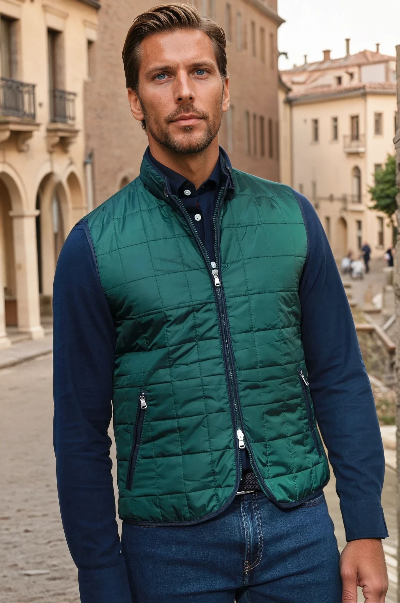 Gilet sans manches Gabin matelassé - Vert-MANTEAU HOMME-Curling-Paris