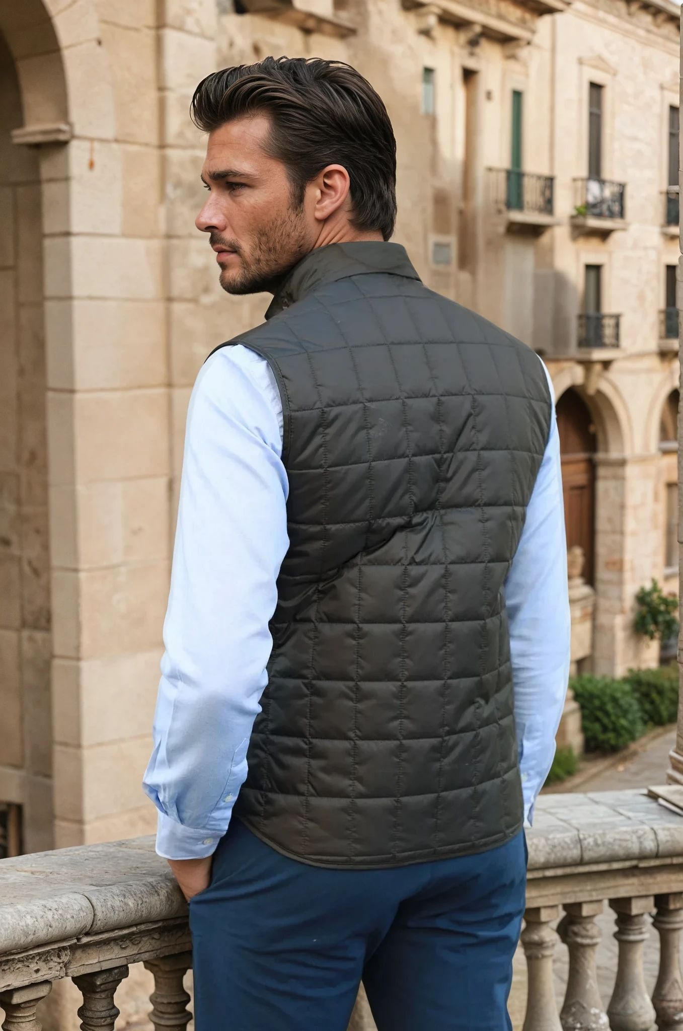 Gilet sans manches Gabin matelassé en nylon - Kaki-MANTEAU HOMME-Curling-Paris