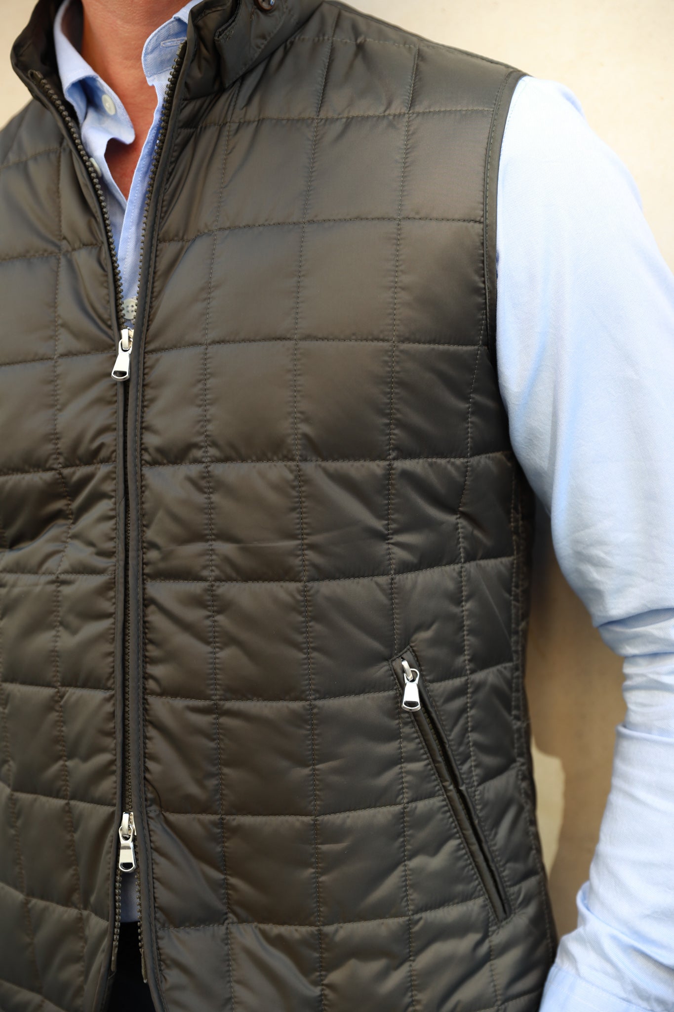 Gilet sans manches Gabin matelassé en nylon - Kaki-MANTEAU HOMME-Curling-Paris