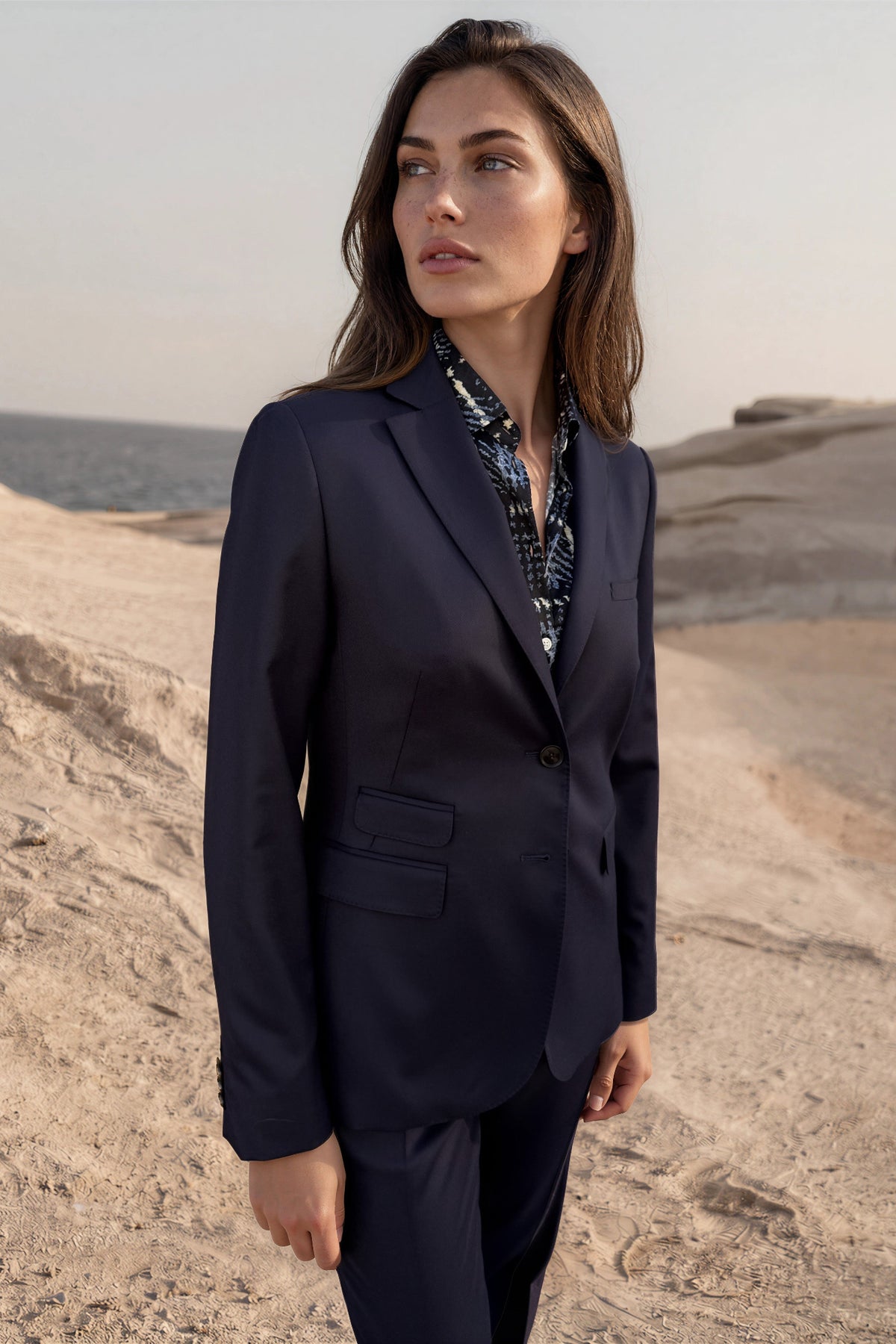 Veste Vesnove en flanelle de laine vierge - Marine