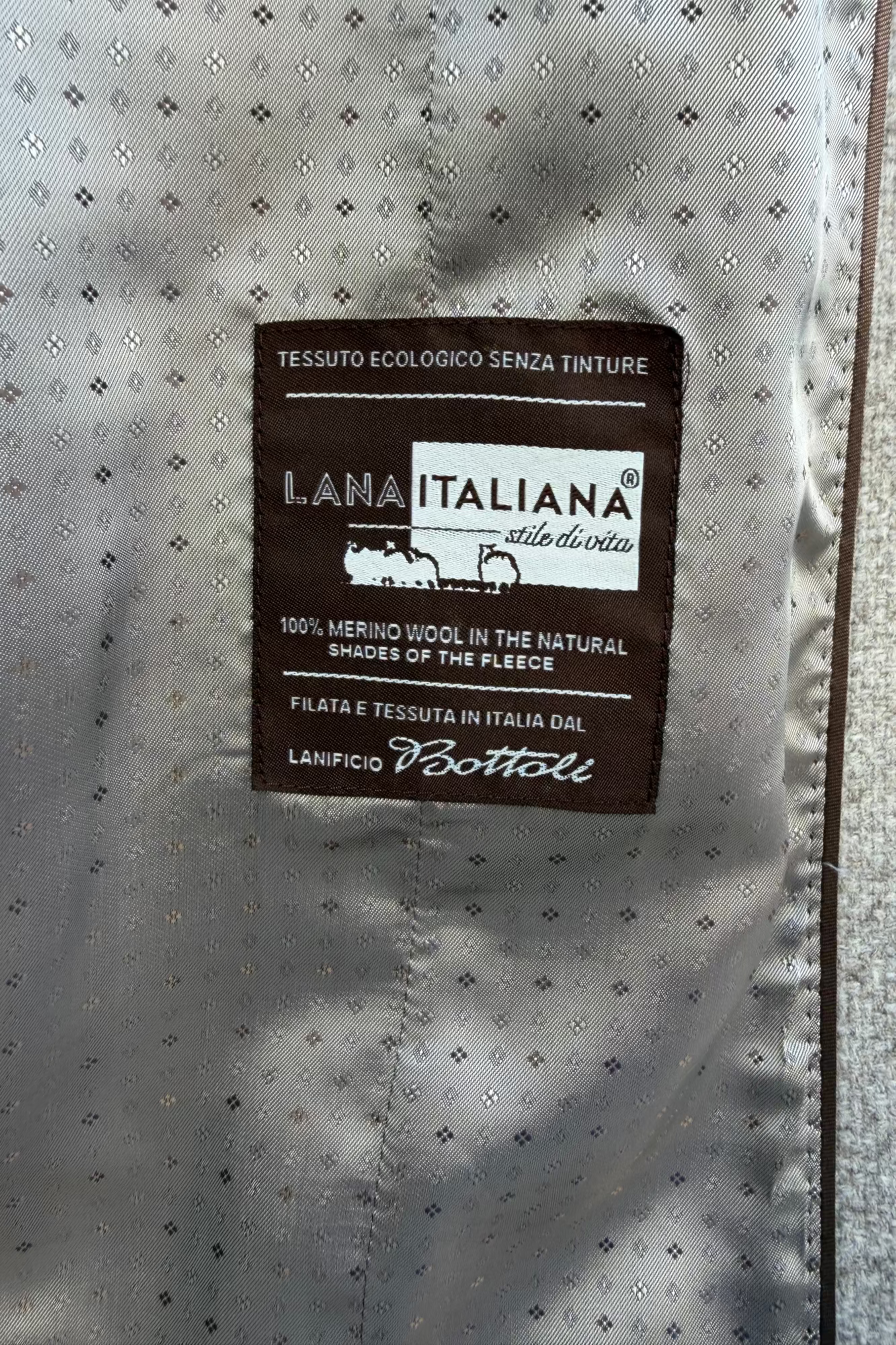 Manteau Agathe en laine vierge Bottoli nattée - Beige