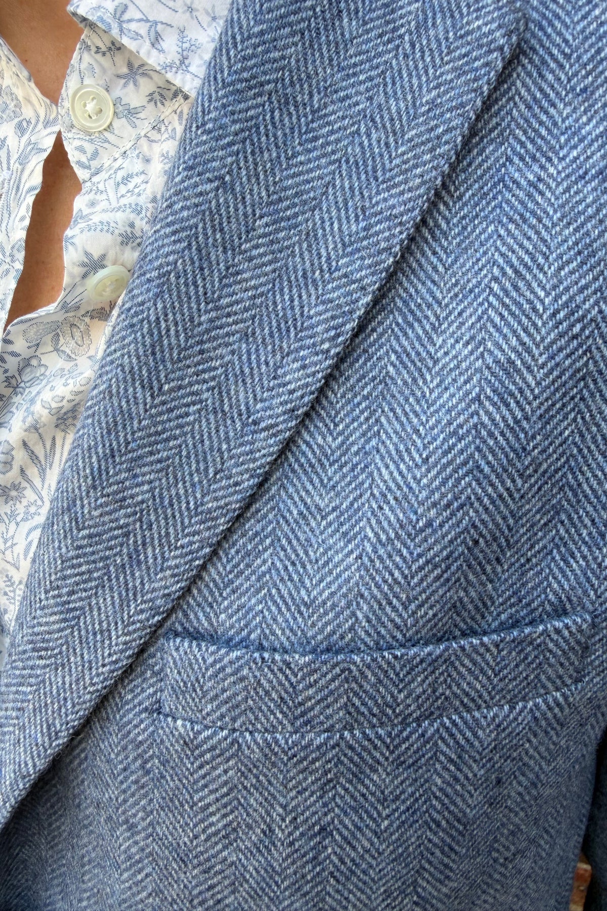 Veste Vesnove en laine vierge chevron - Jeans
