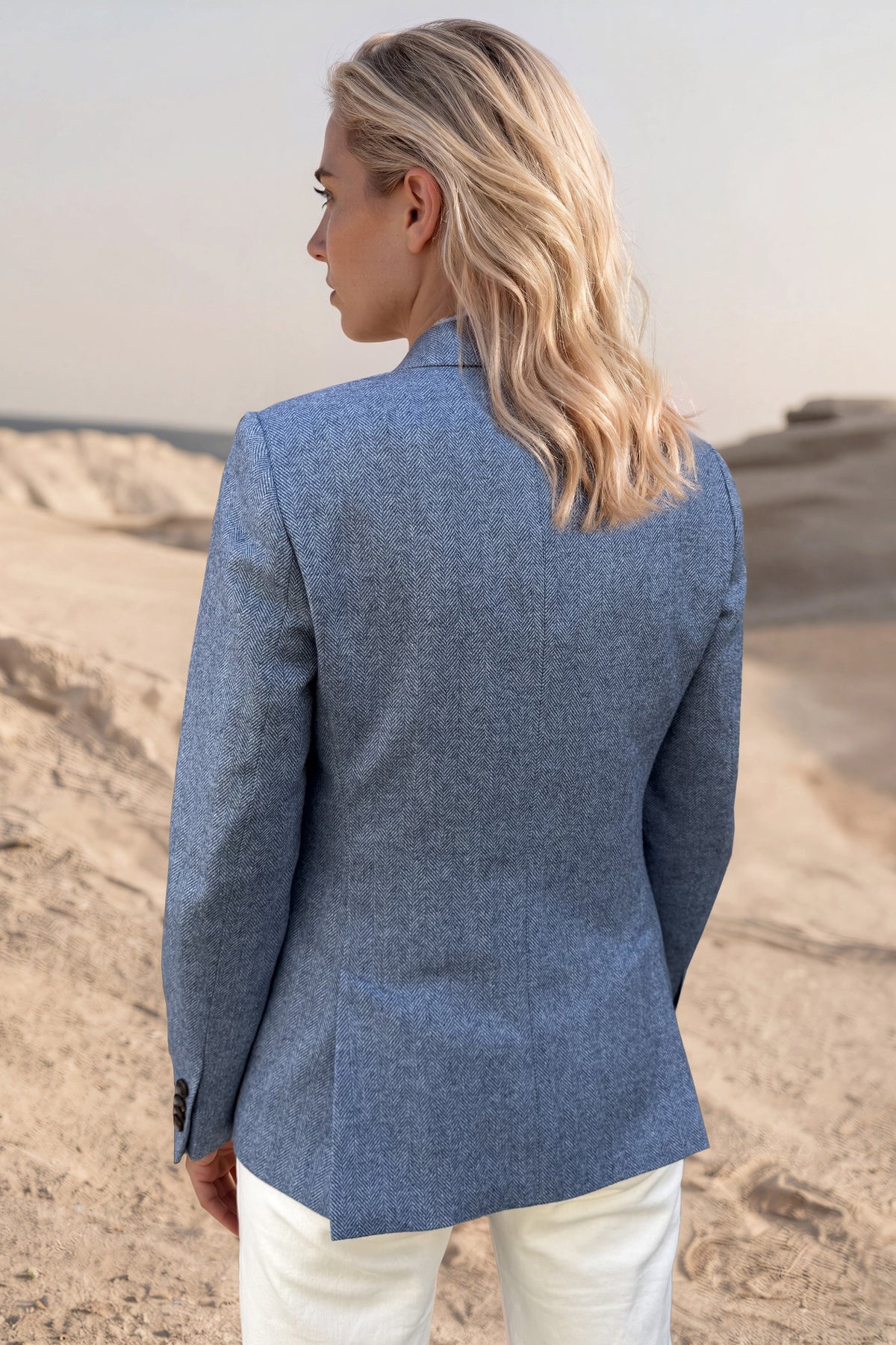 Veste Vesnove en laine vierge chevron - Jeans