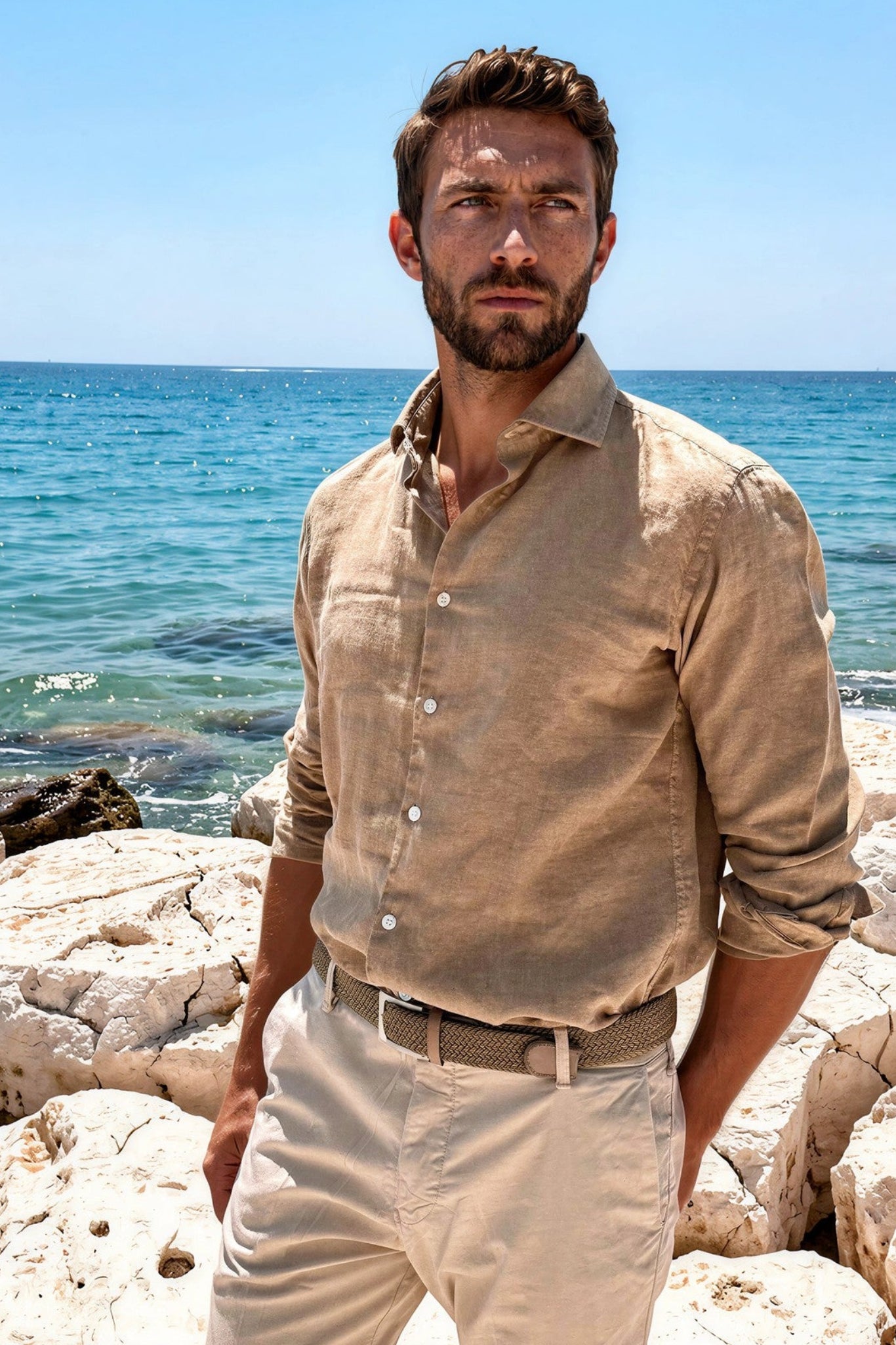 Chemise Gino en lin - Sable