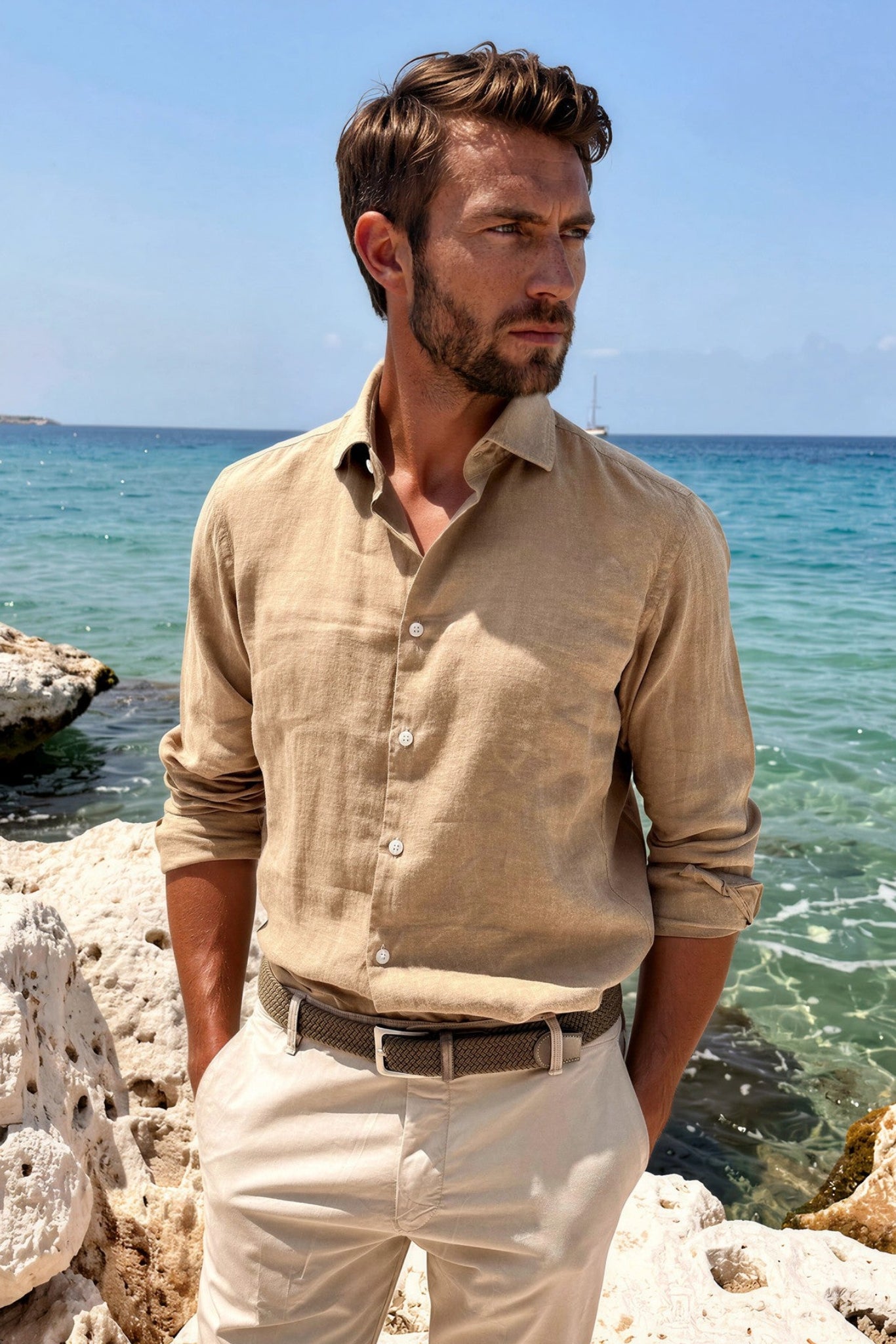 Chemise Gino en lin - Sable