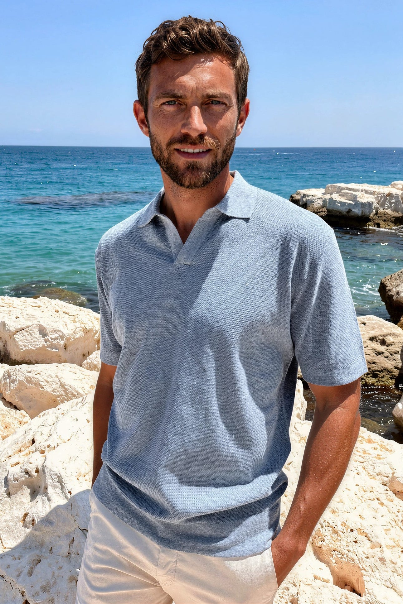 Polo Orso en piqué de coton - Jeans