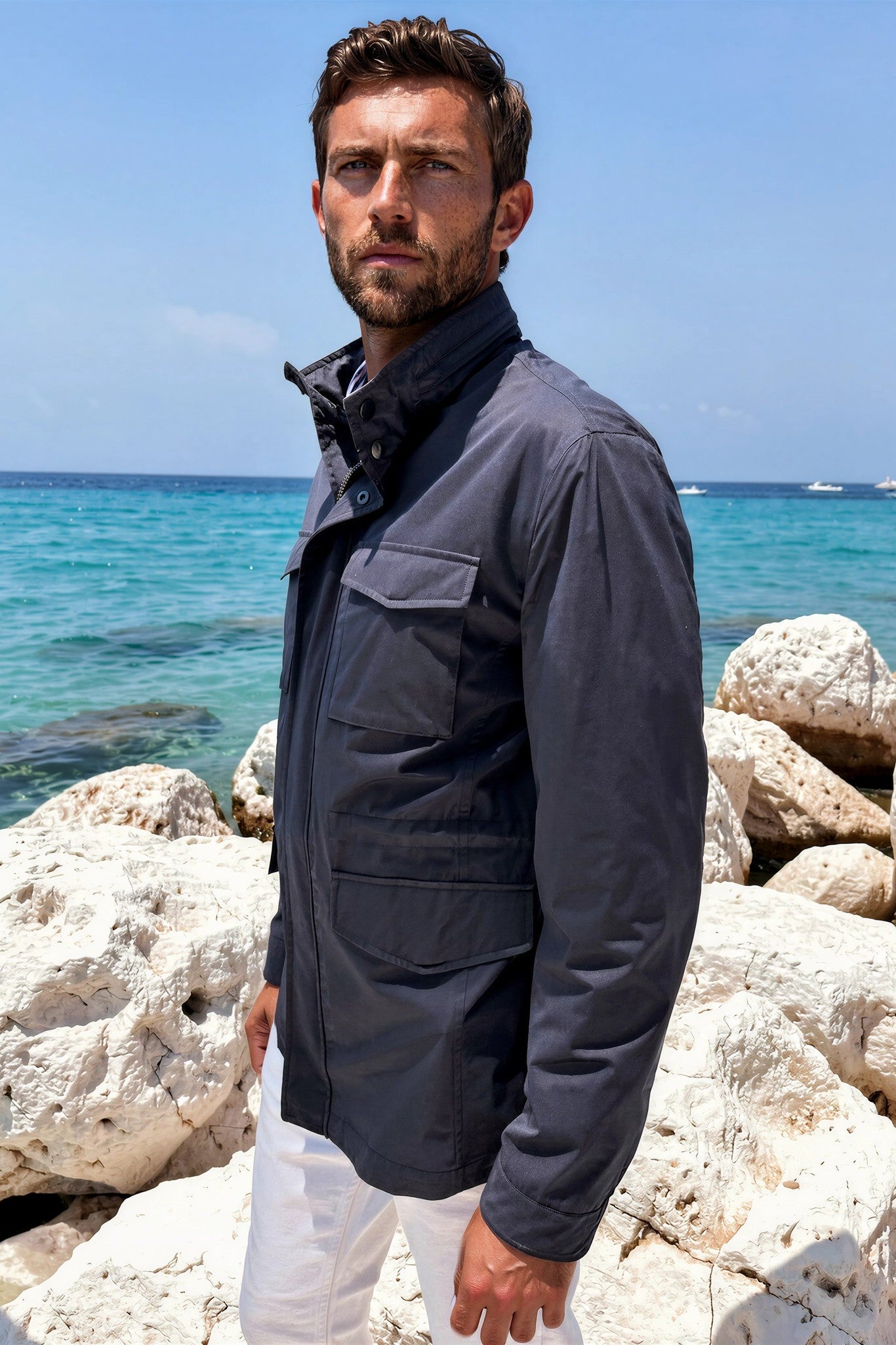 Saharienne Harold en nylon stretch - Marine