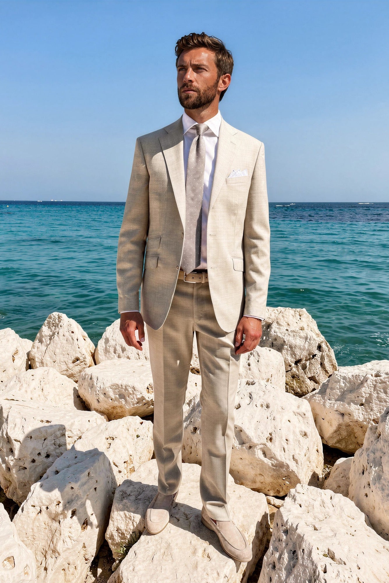 Costume Goal pure laine tropicale - Beige