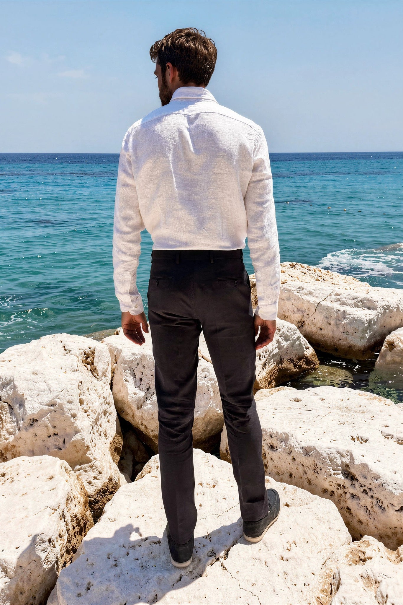 Pantalon Segal 100% lin - Marine