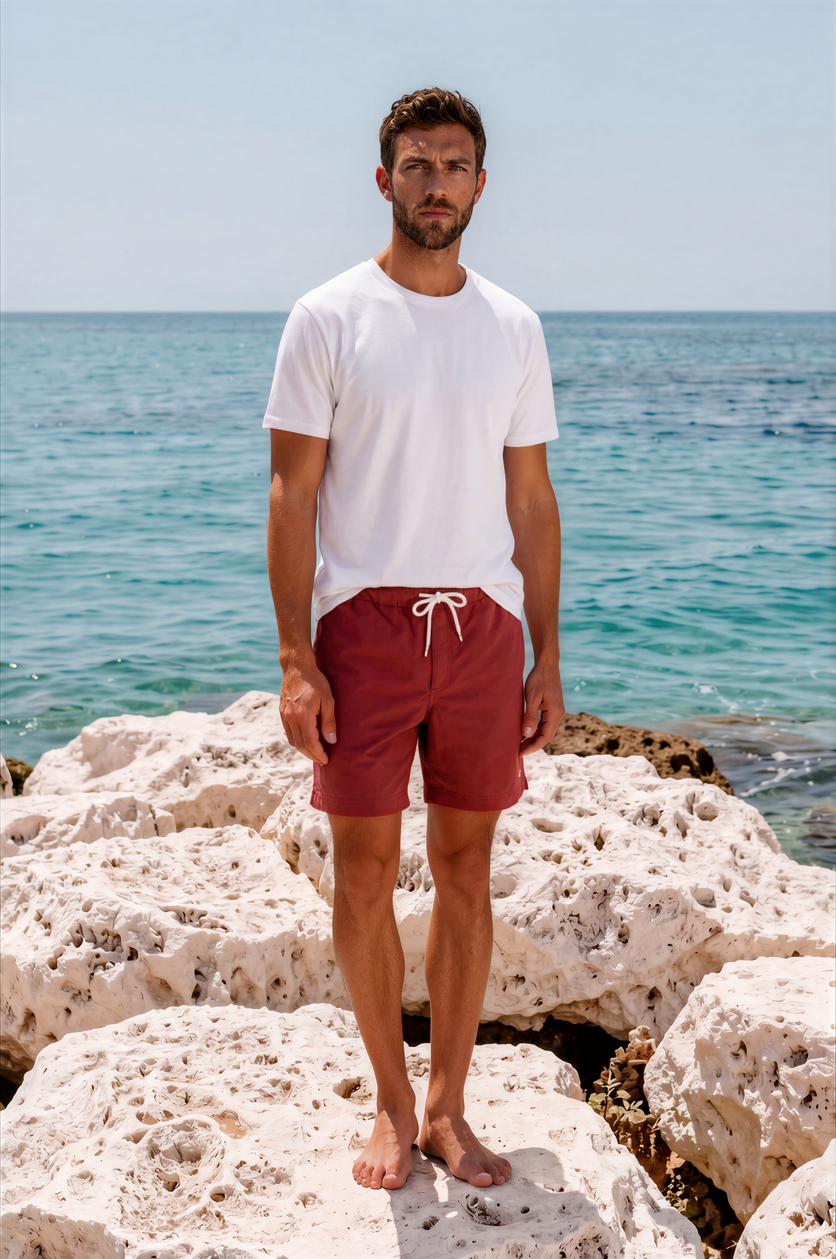 Short de bain - Grenat