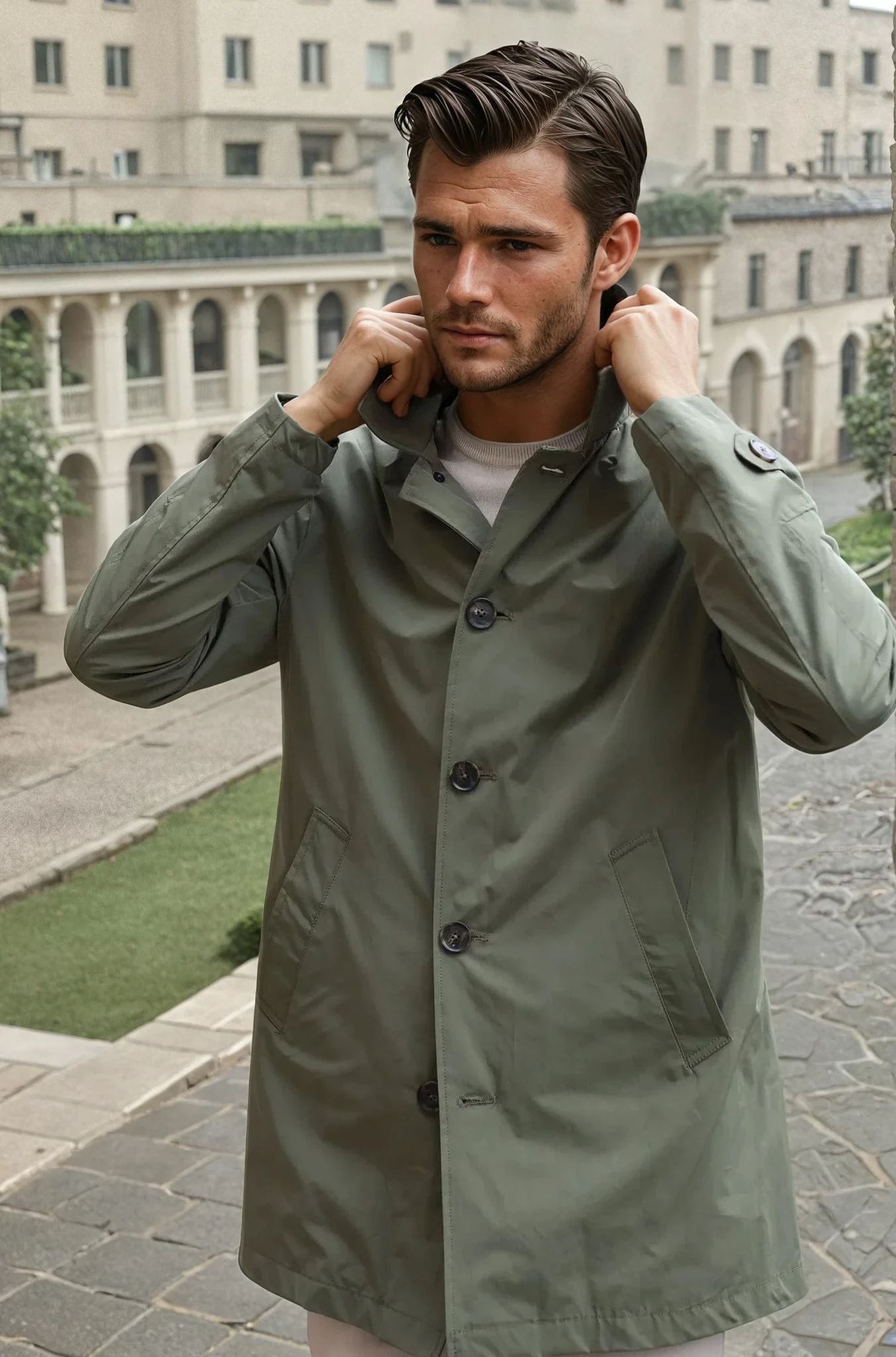 Imperméable Lenny - Kaki-MANTEAU HOMME-Curling-Paris