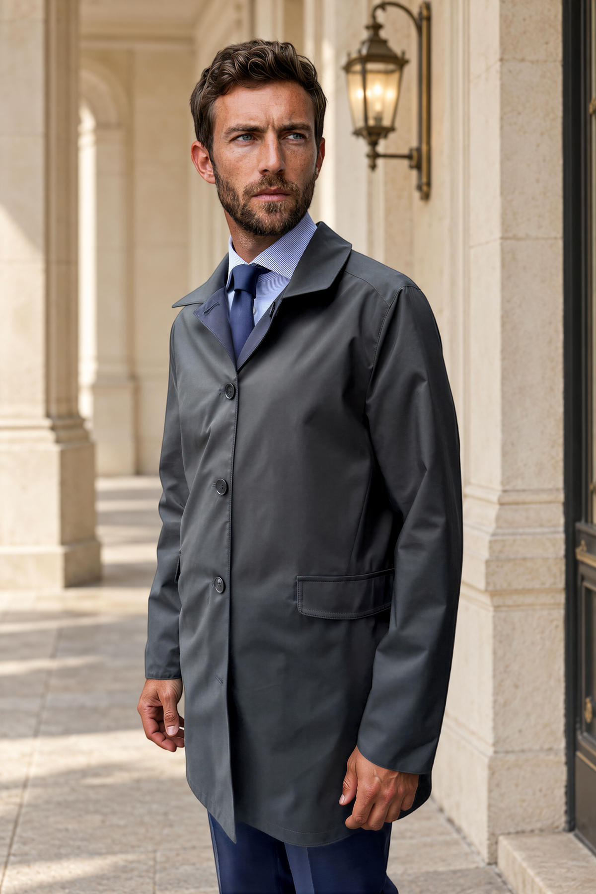 Imperméable Stanley réversible- Marine / Kaki-MANTEAU HOMME-Curling-Paris