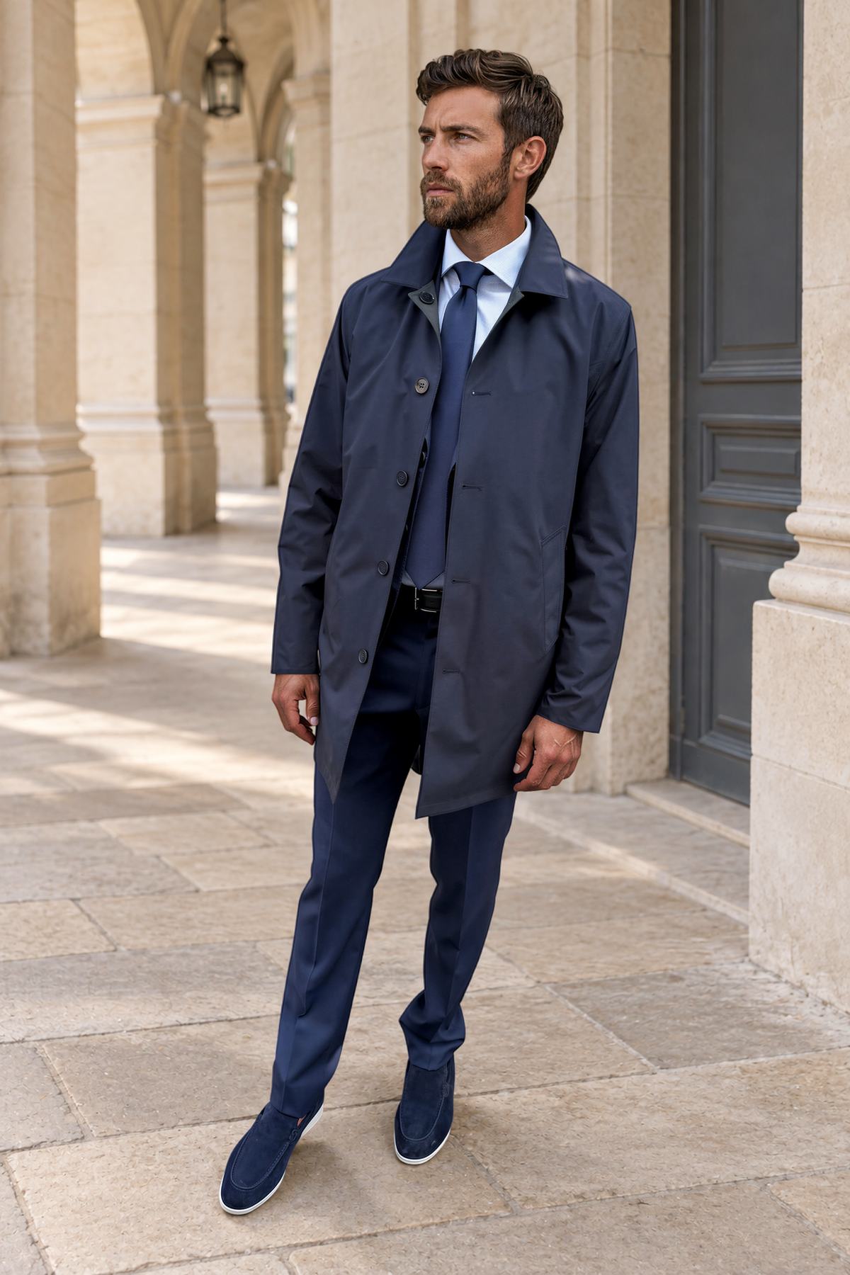 Imperméable Stanley réversible- Marine / Kaki-MANTEAU HOMME-Curling-Paris