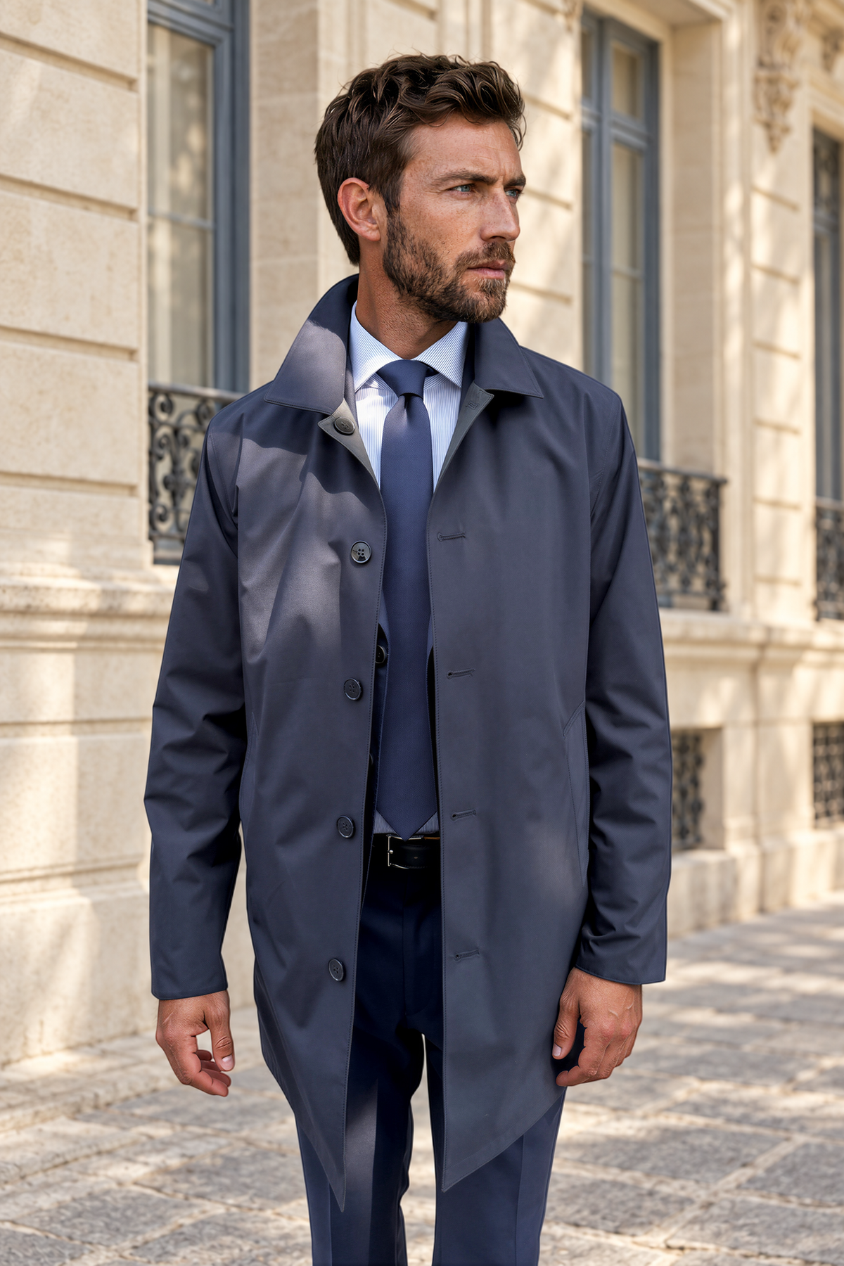 Imperméable Stanley réversible- Marine / Kaki-MANTEAU HOMME-Curling-Paris