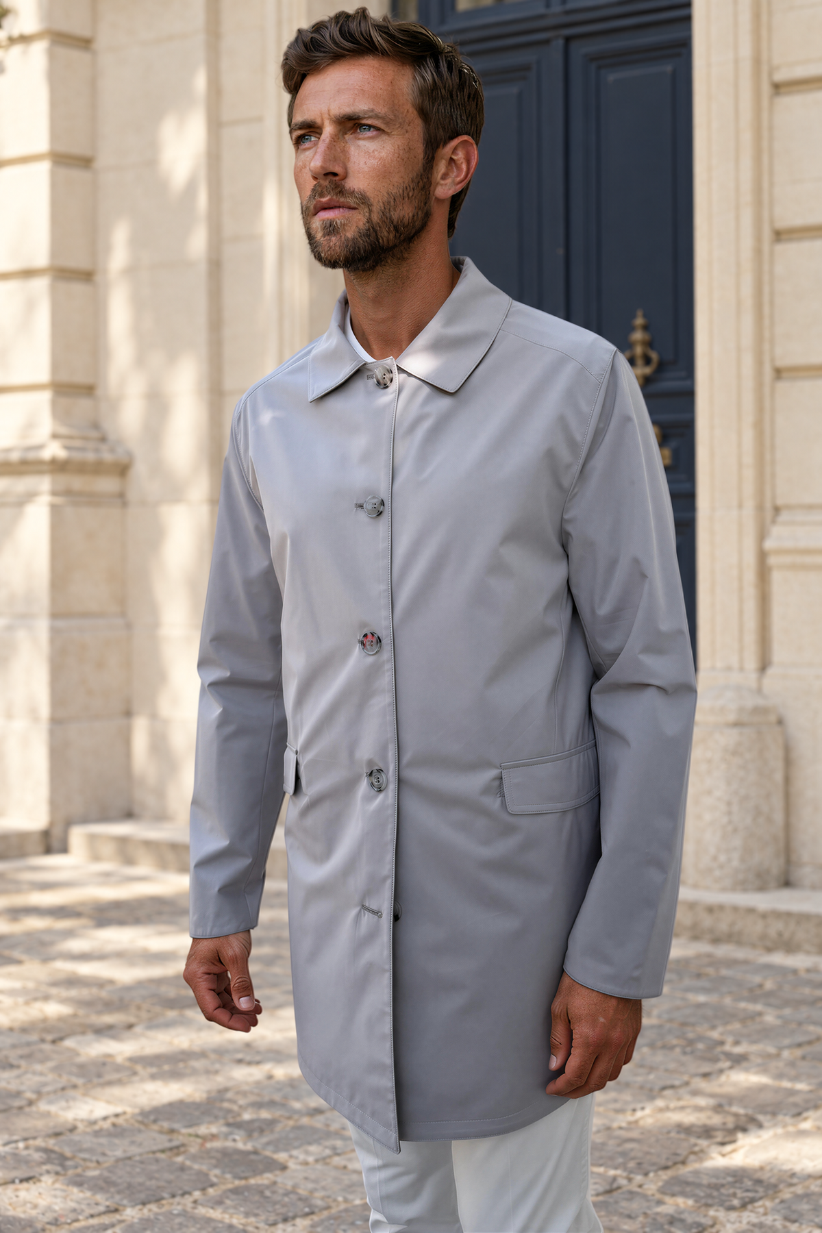 Imperméable Stanley réversible - Taupe - Beige-MANTEAU HOMME-Curling-Paris