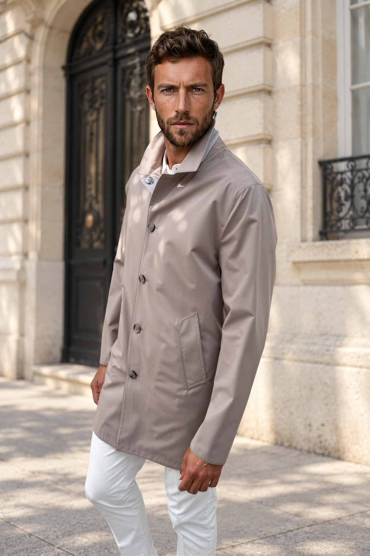 Imperméable Stanley réversible - Taupe - Beige-MANTEAU HOMME-Curling-Paris