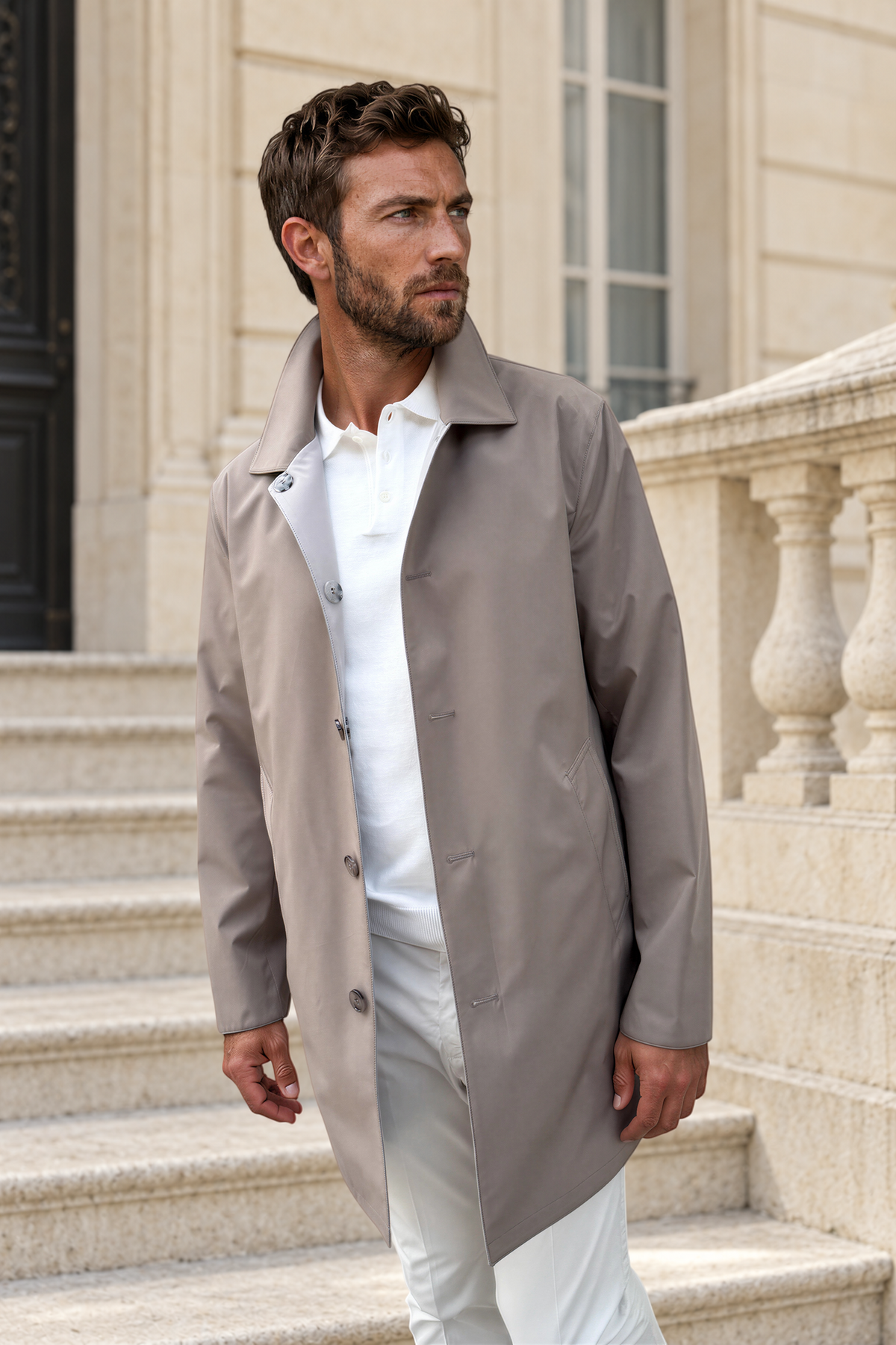 Imperméable Stanley réversible - Taupe - Beige-MANTEAU HOMME-Curling-Paris