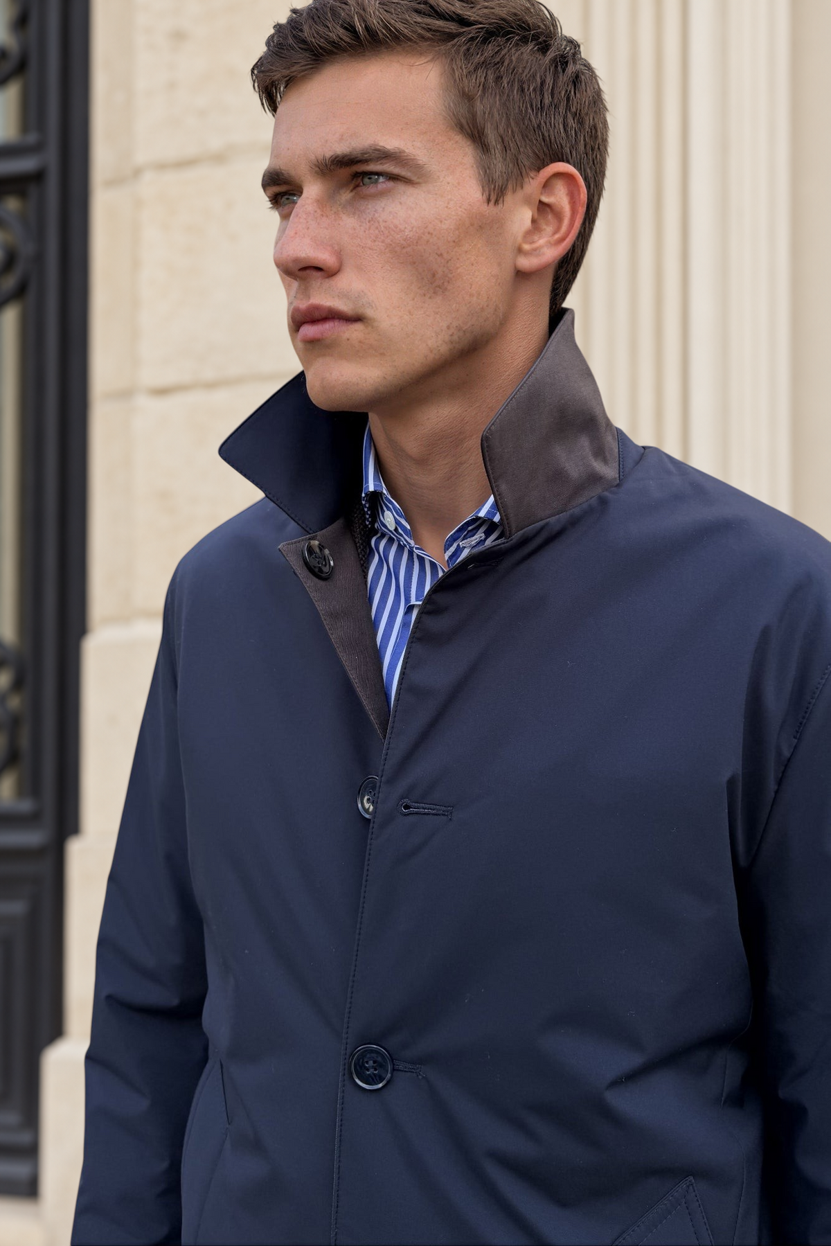 Imperméable homme Stanley réversible – Marine / Taupe-MANTEAU HOMME-Curling-Paris
